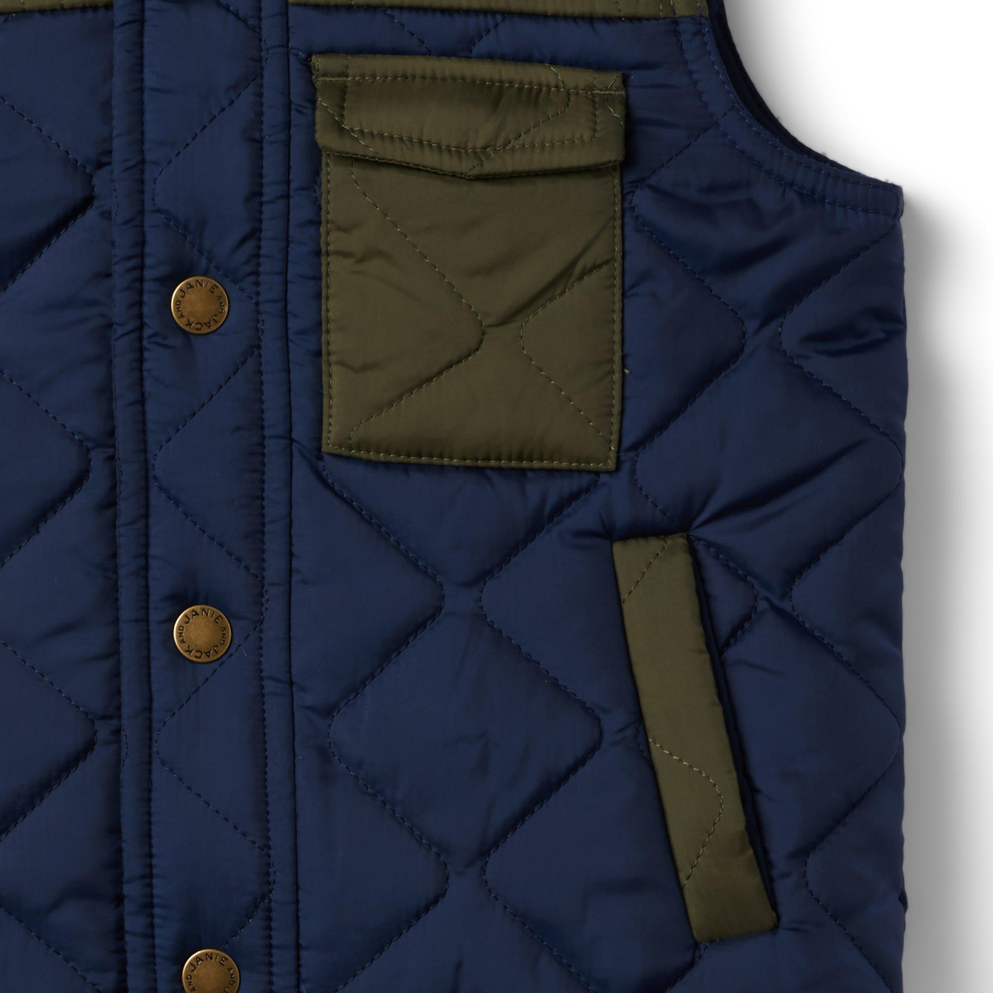 Colorblocked Quilted Puffer Vest image number 4