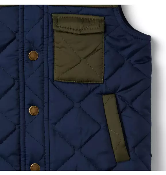 Colorblocked Quilted Puffer Vest image number 4