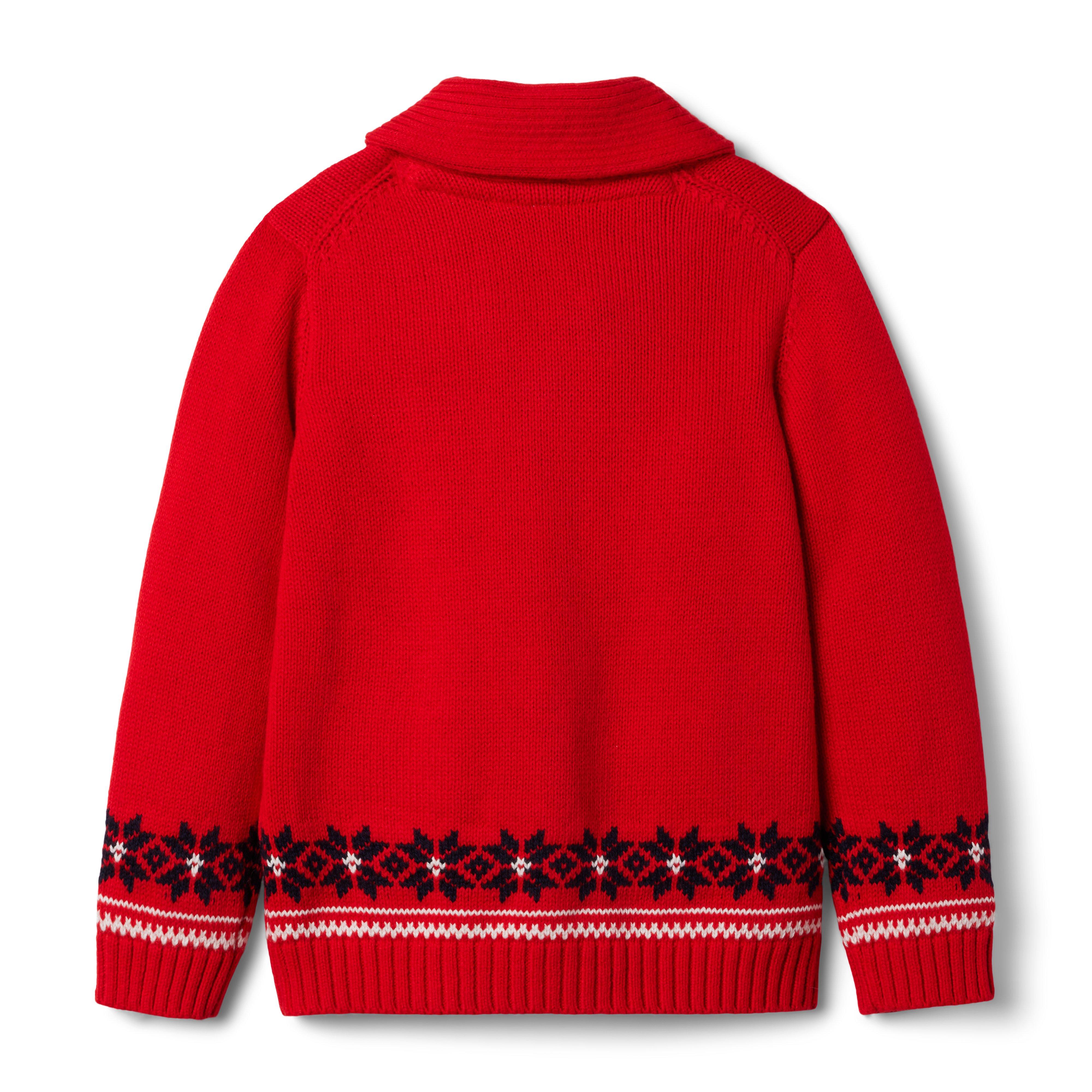 Boy Bradbury Red Fair Isle Fair Isle Reindeer Cardigan by Janie and Jack