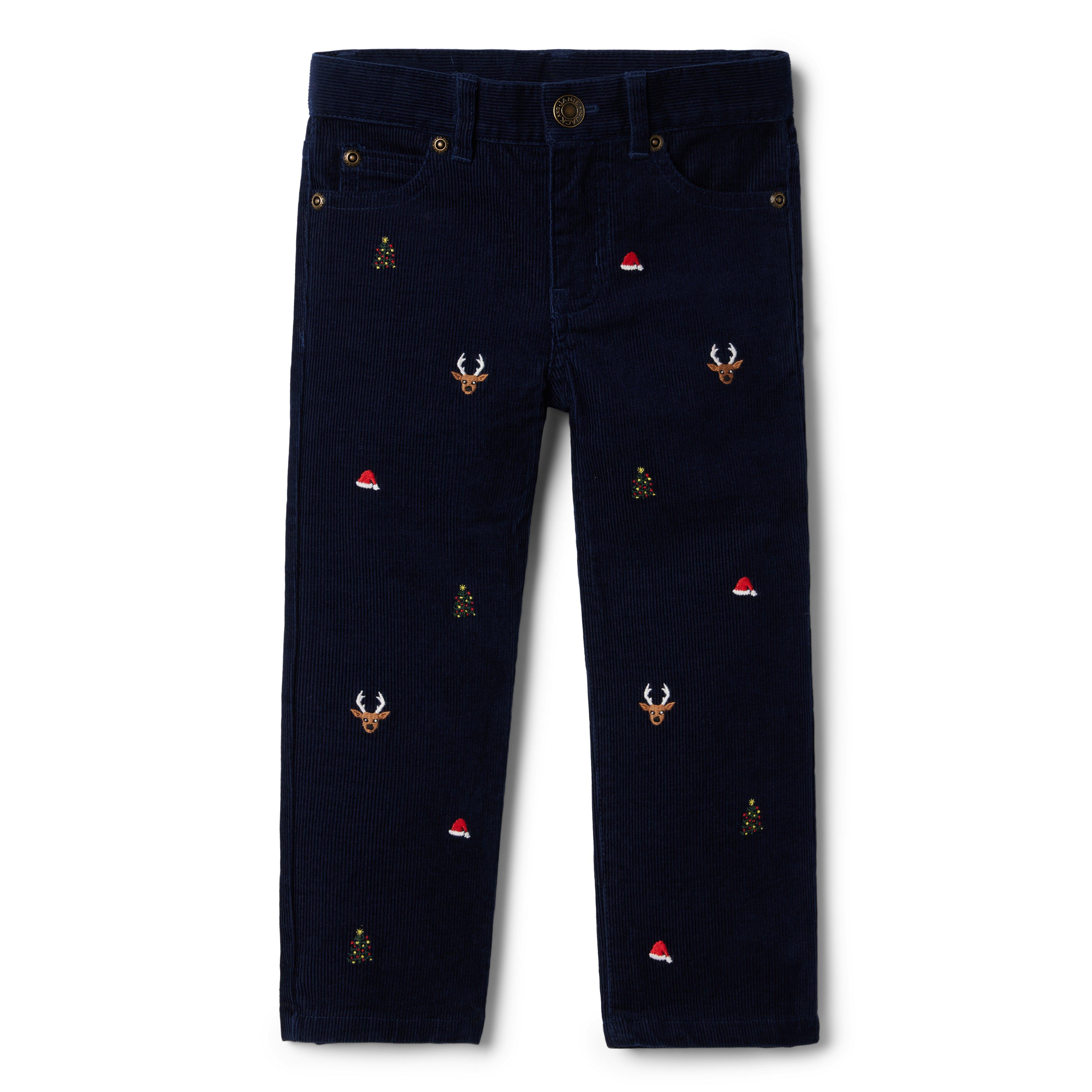 Embroidered Holiday Icon Corduroy Pant image number 0