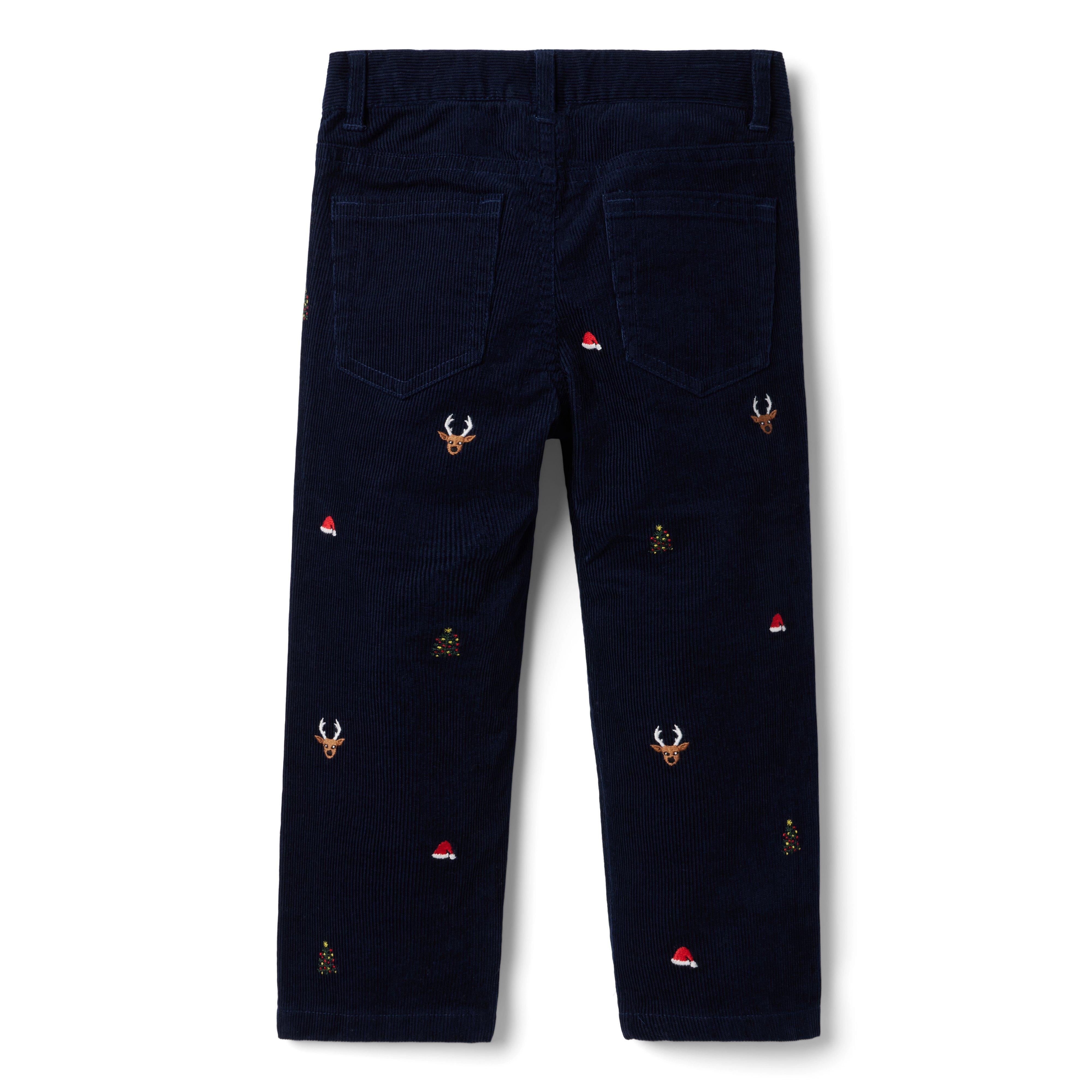 Embroidered Holiday Icon Corduroy Pant image number 2