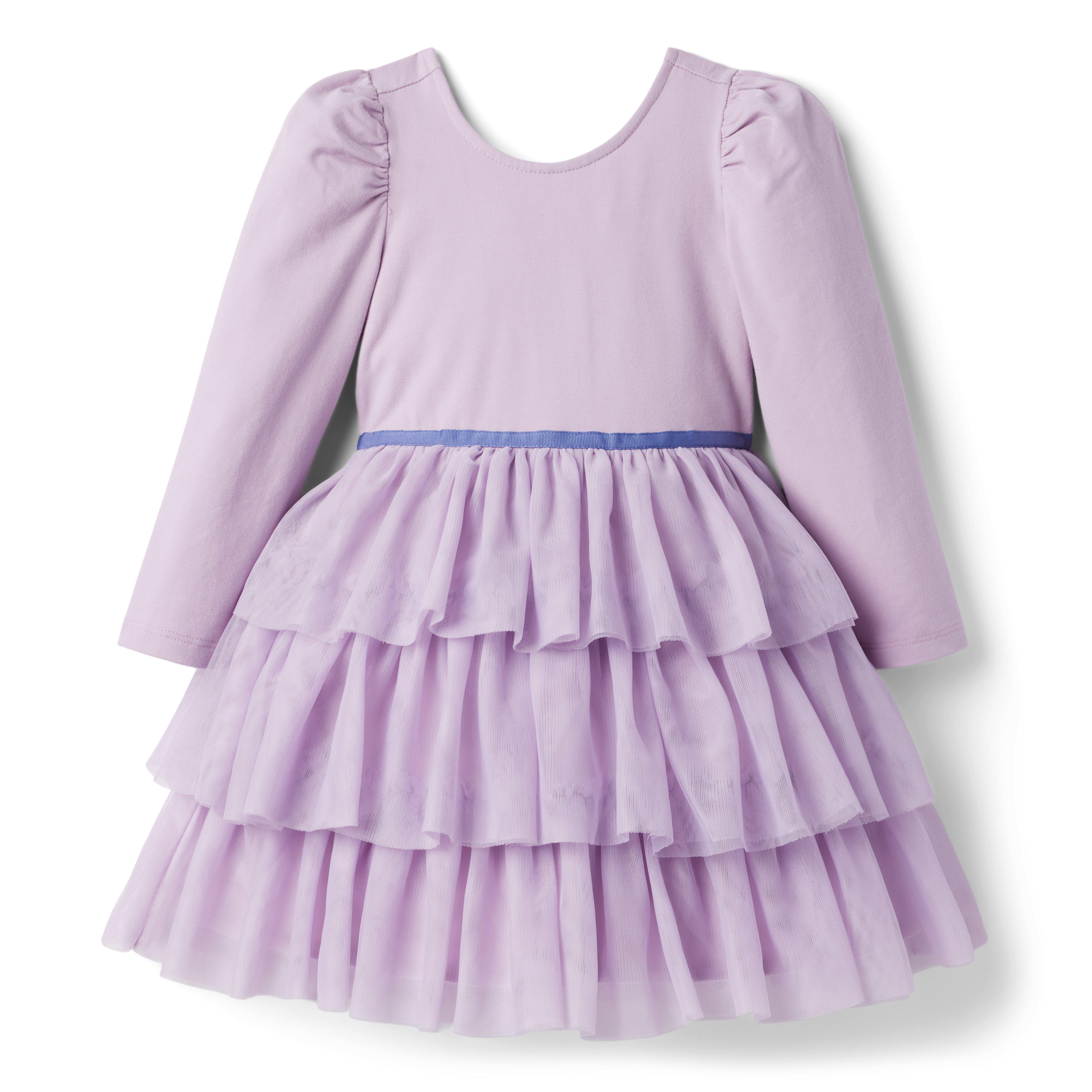 Tiered Tulle Puff Sleeve Dress image number 0
