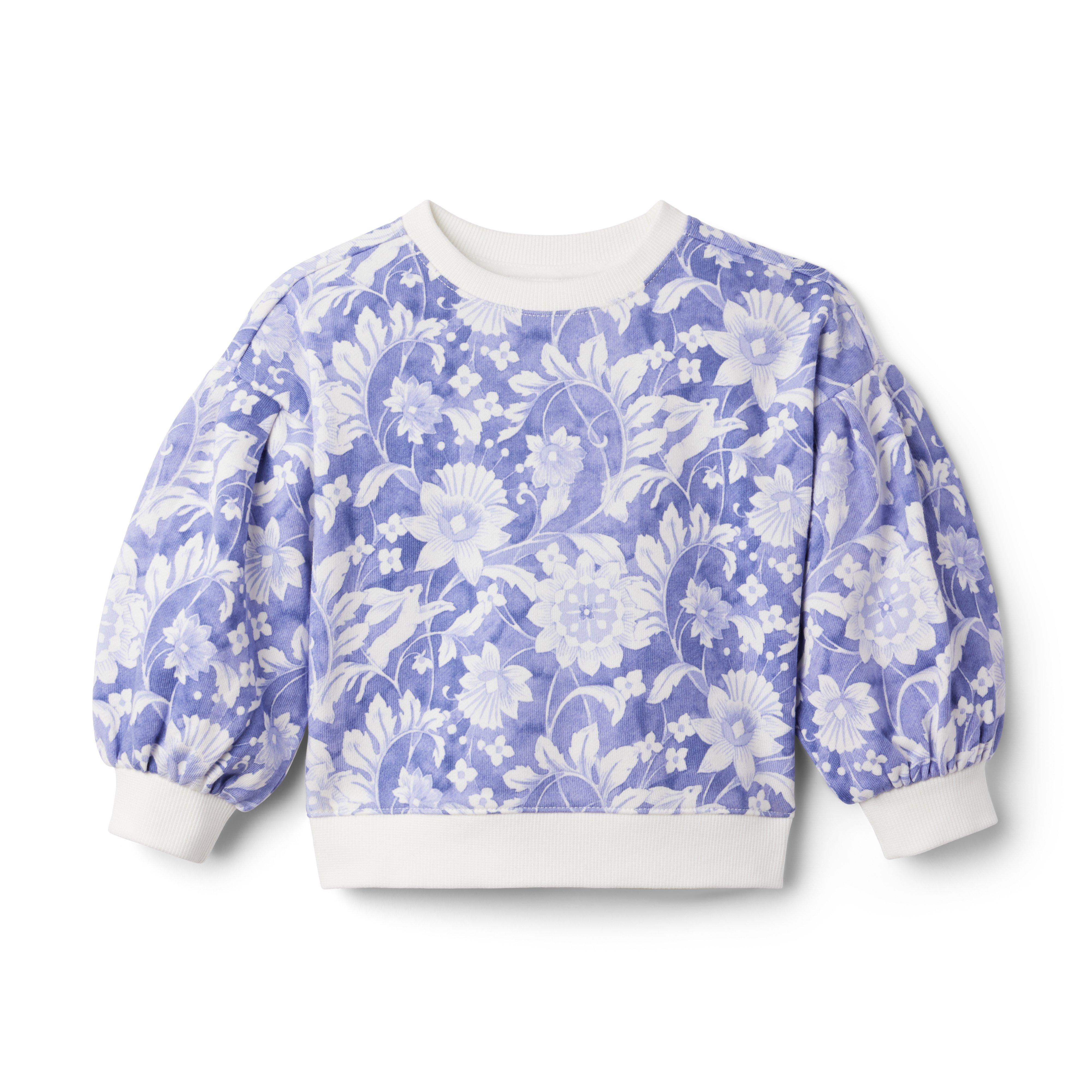 Floral Puff Sleeve French Terry Sweatshirt image number 0
