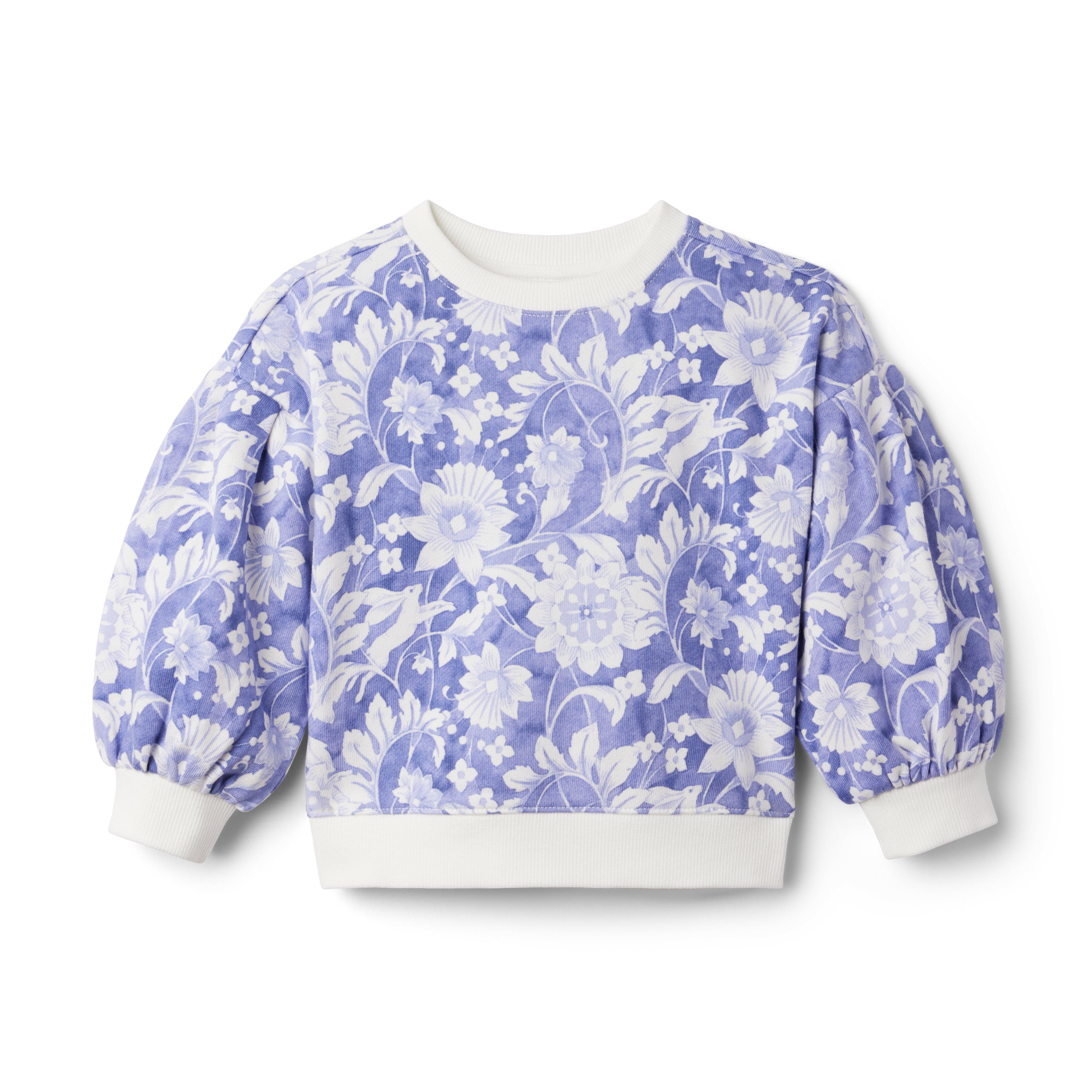 Puff-sleeve French terry sweatshirt