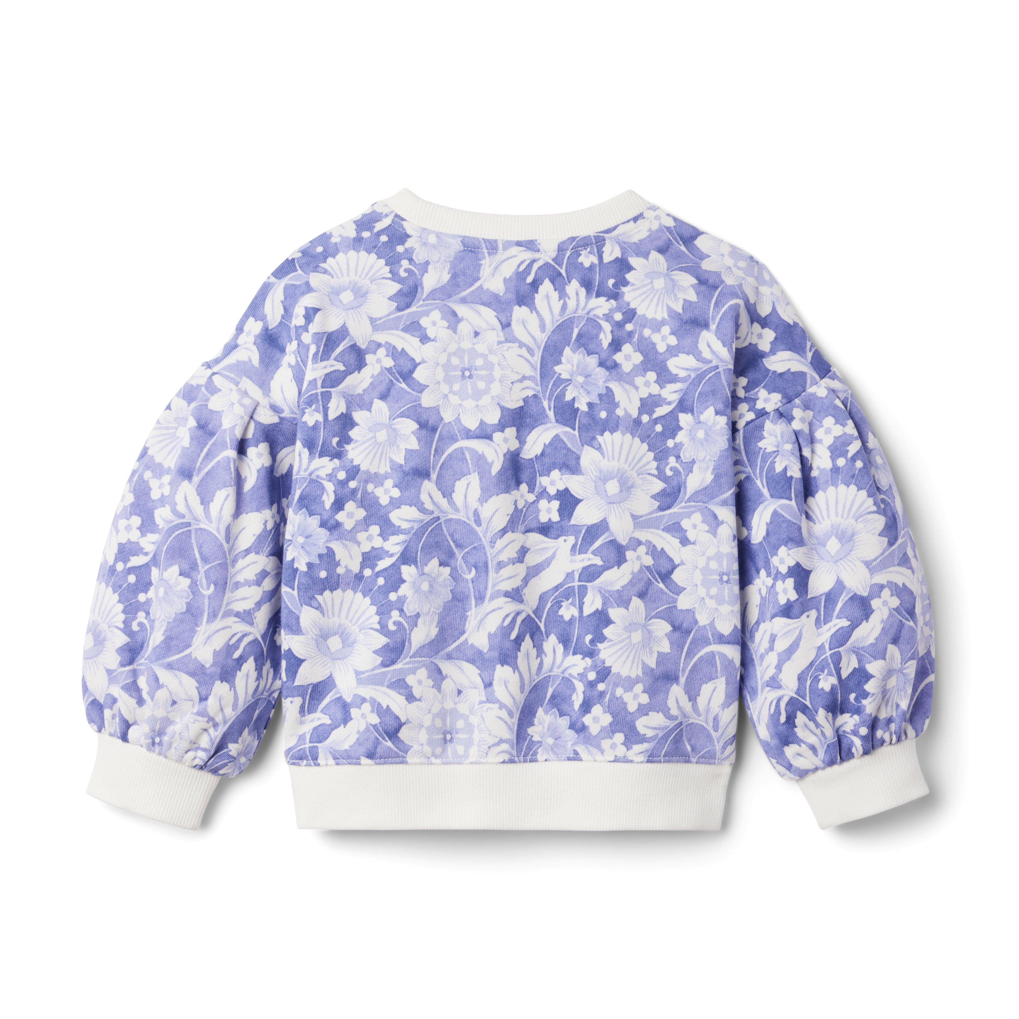 Long Puff Sleeve Sweatshirt in Soft Cotton French Terry
