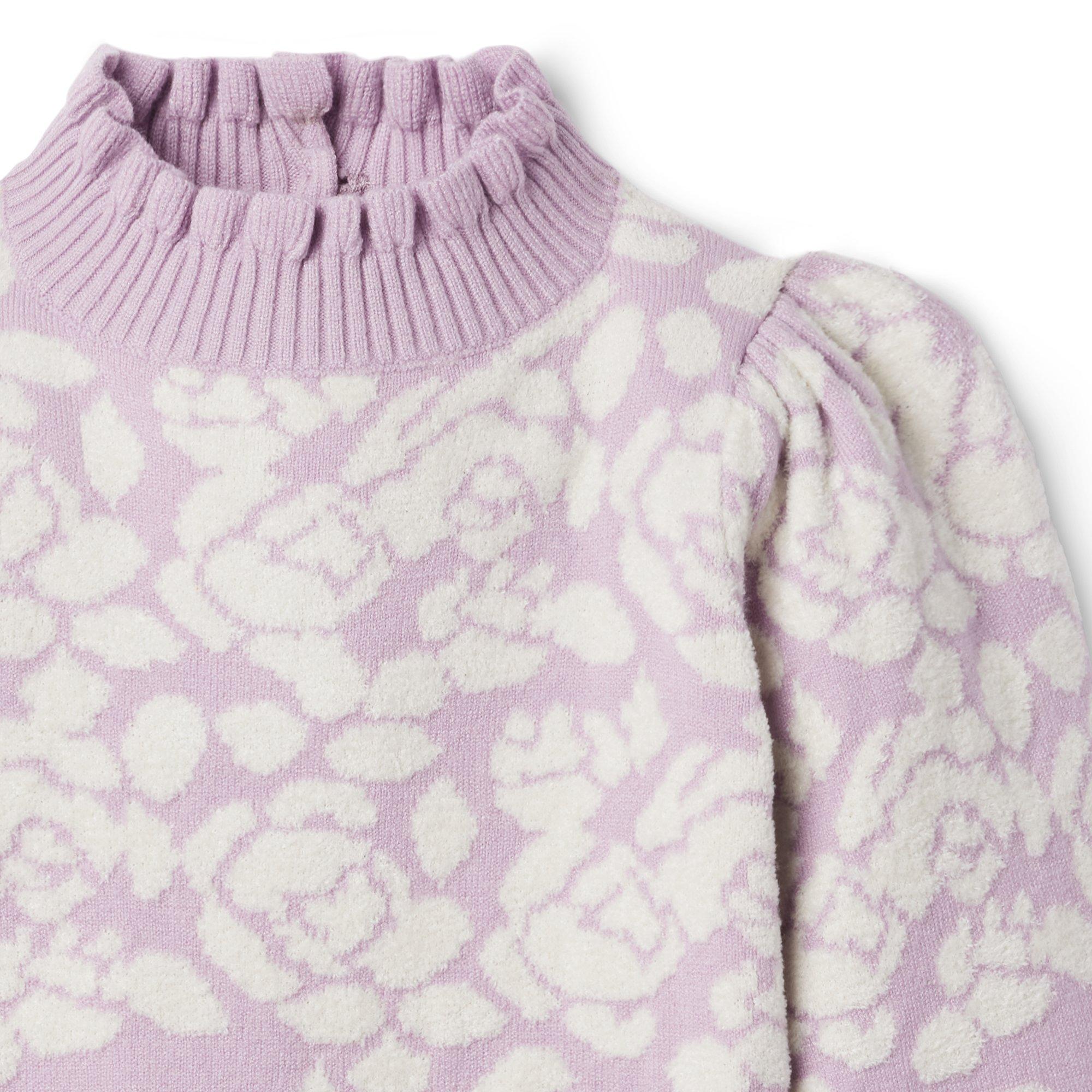 Floral Boucle Ruffle Collar Sweater image number 2