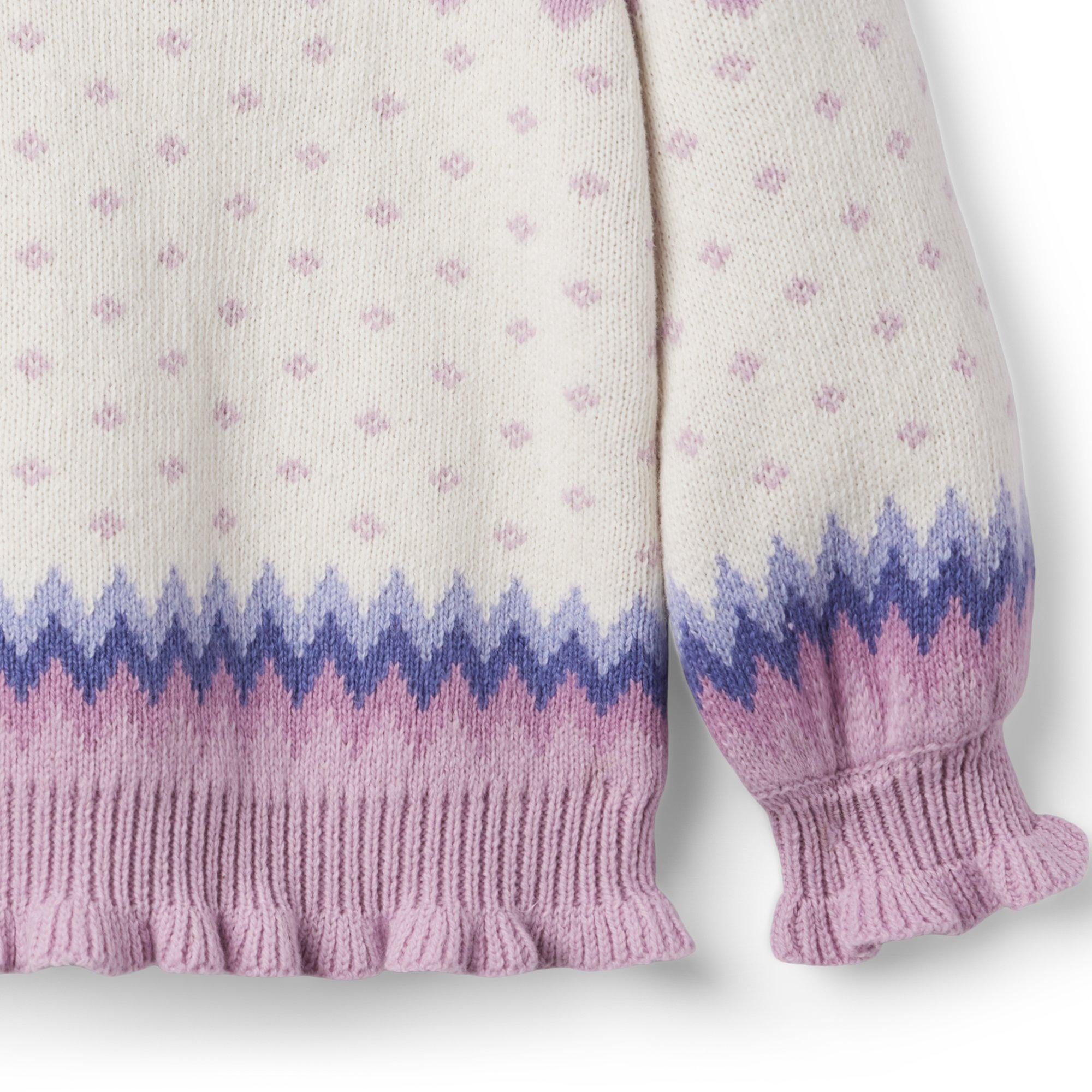 Fair Isle Heart Ruffle Sweater  image number 4