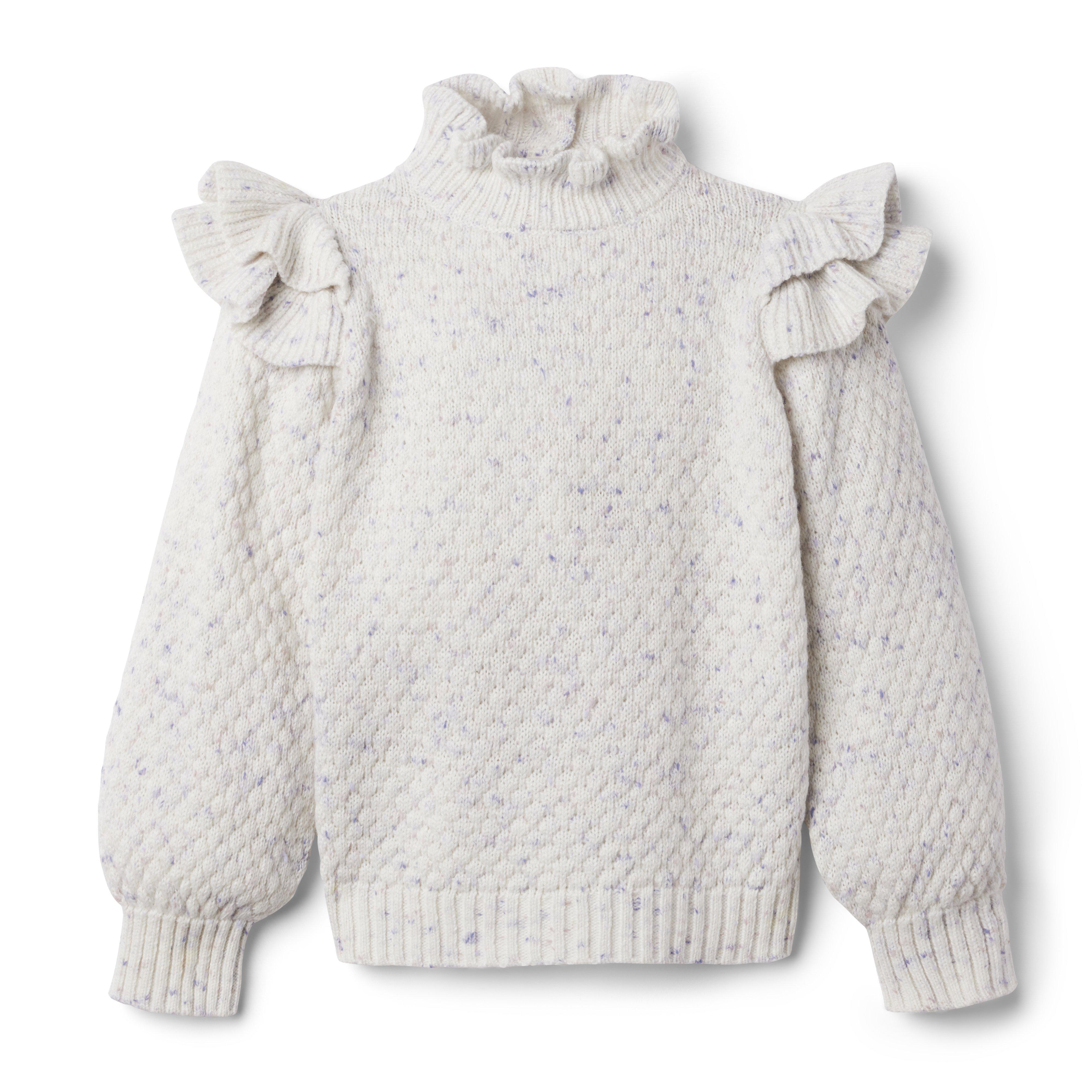 Marled Ruffle Shoulder Sweater image number 0