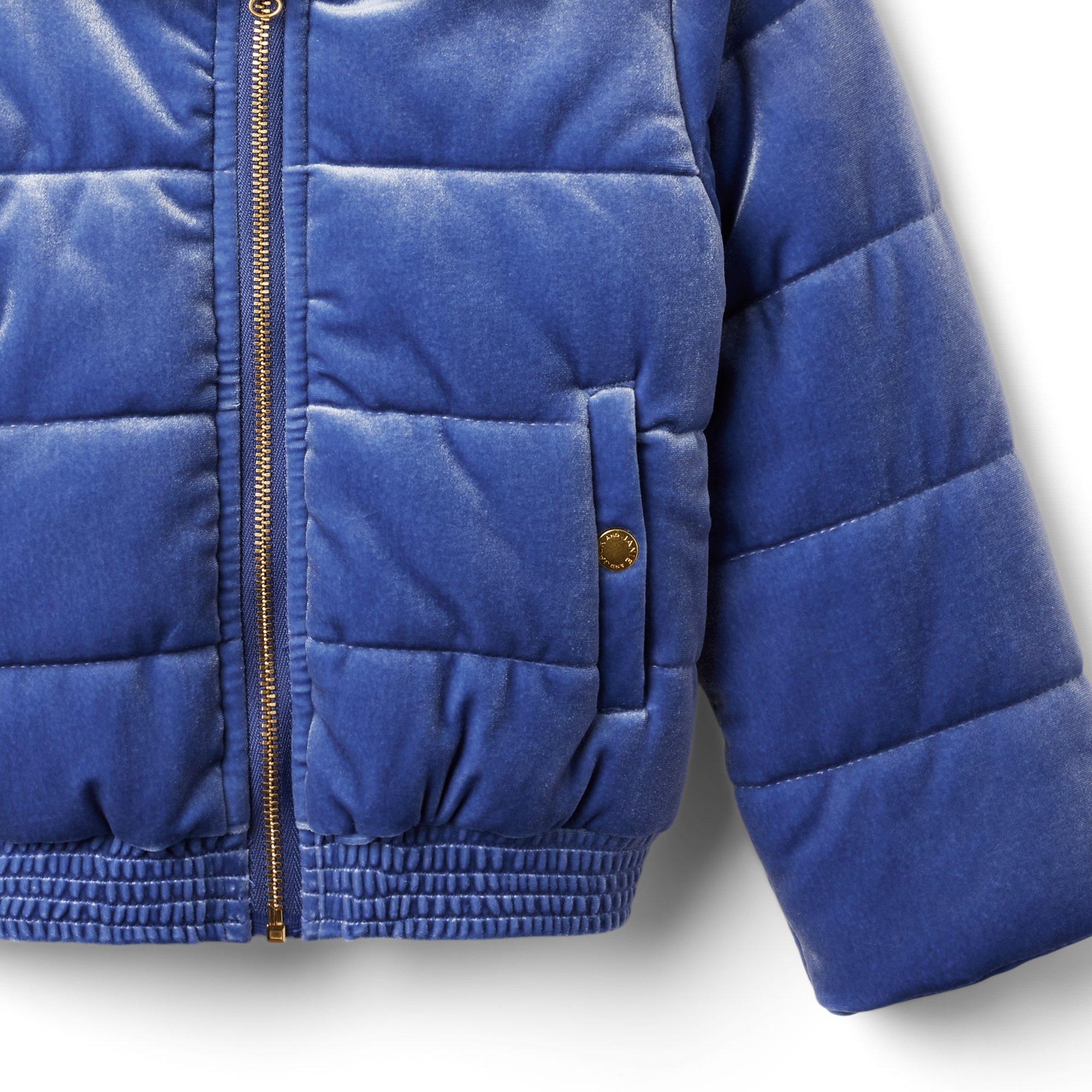 Faux Fur Trimmed Velvet Puffer Jacket image number 2