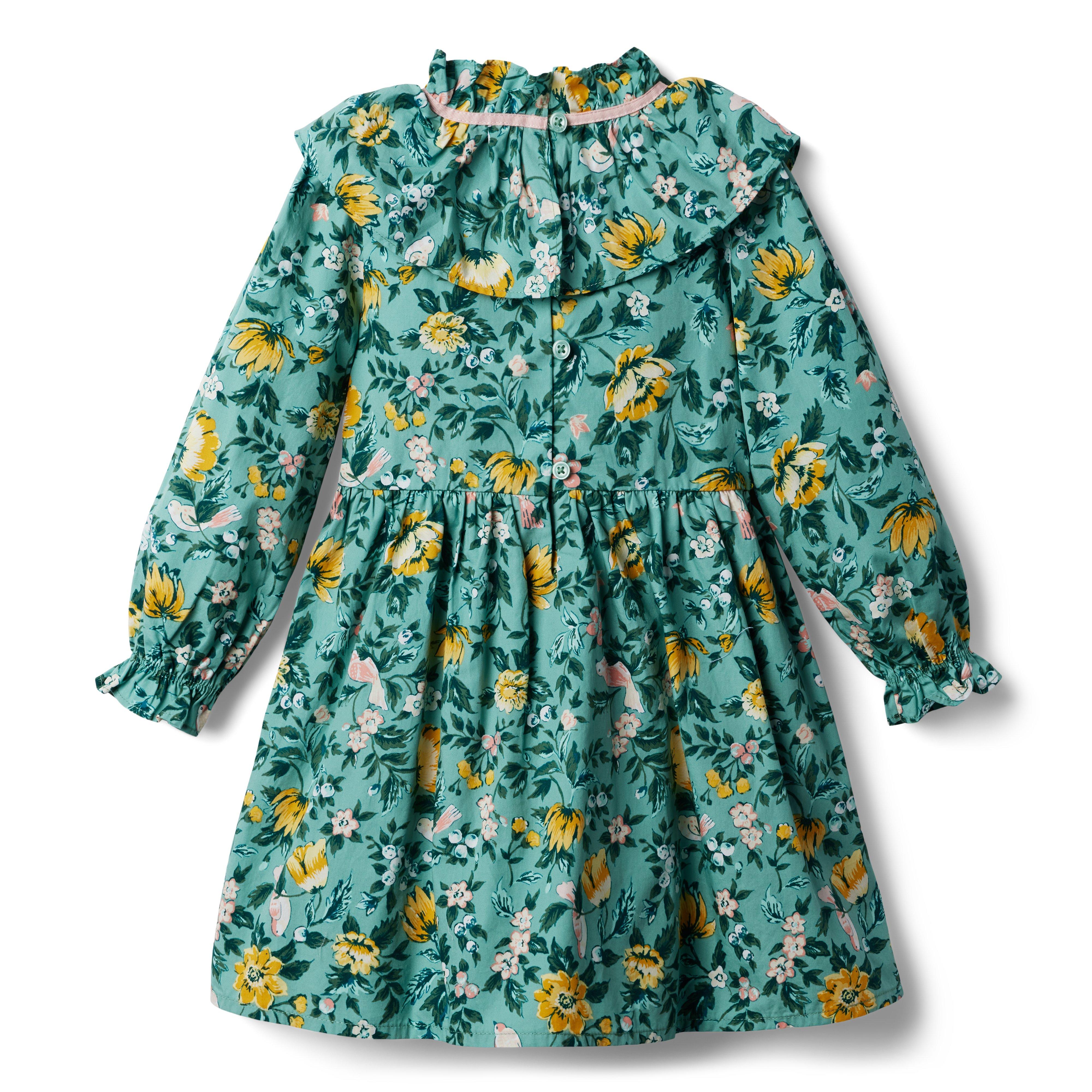 Floral Ruffle Bow Collar Dress image number 1