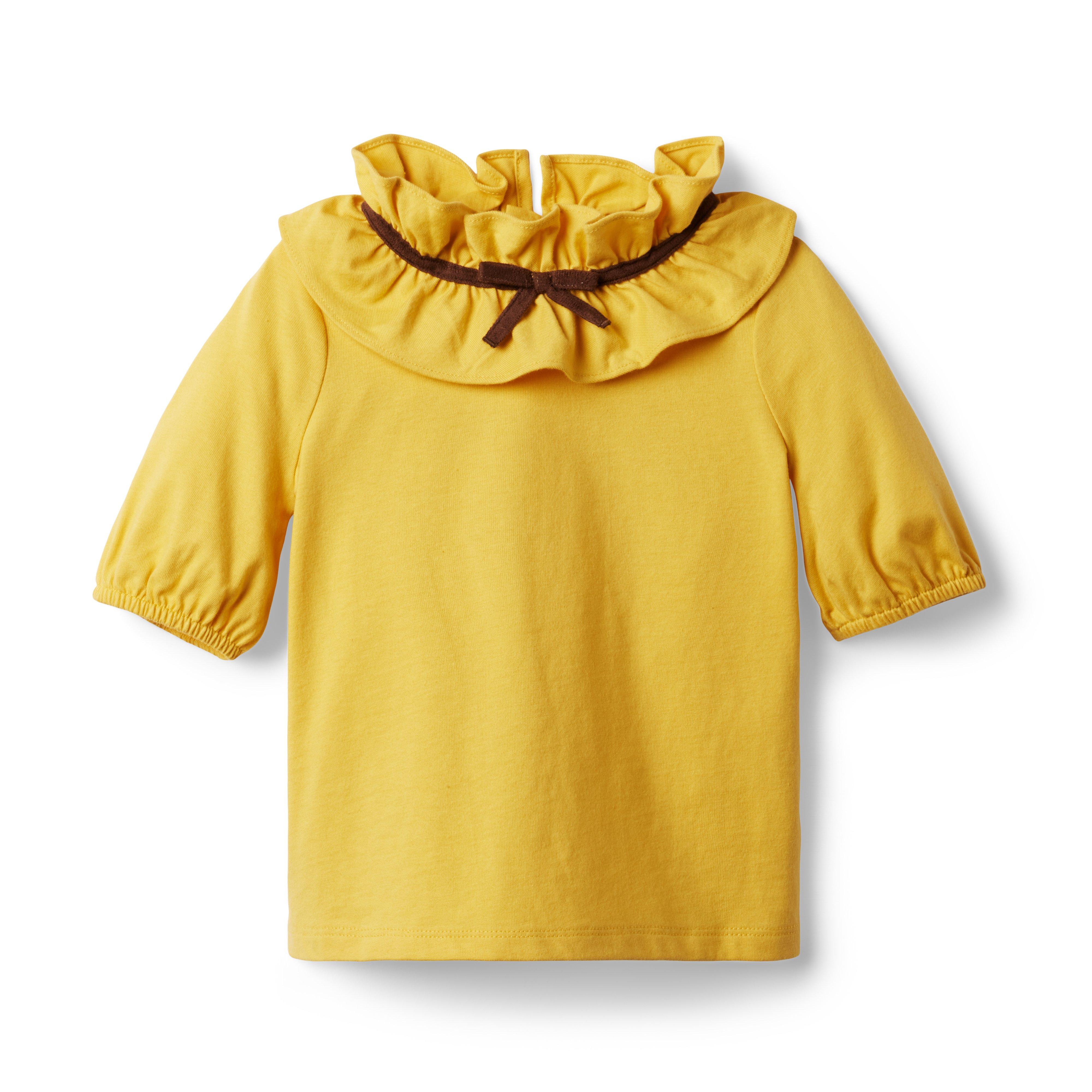 RUFFLE COLLAR JERSEY TOP