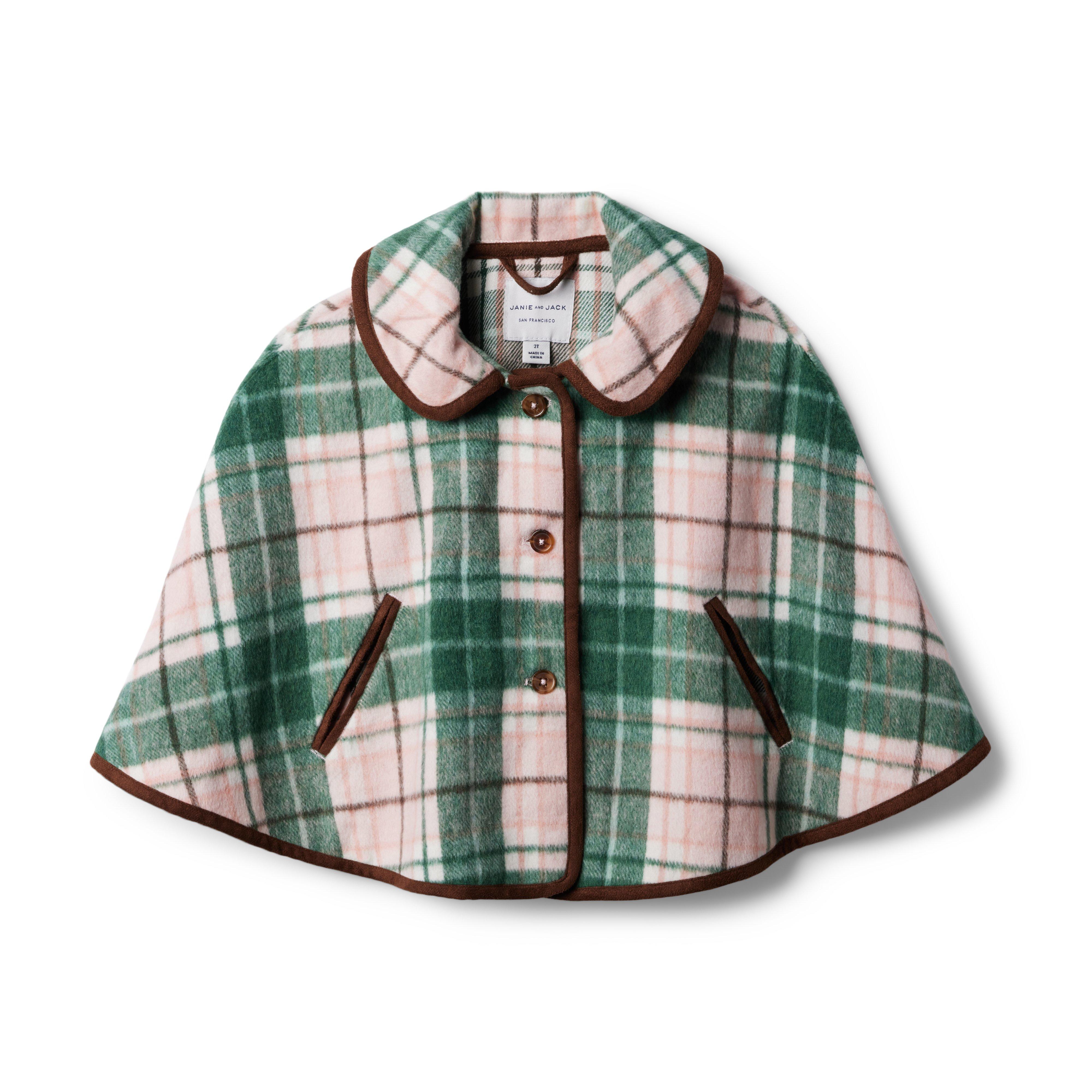 Plaid Brushed Twill Cape image number 0