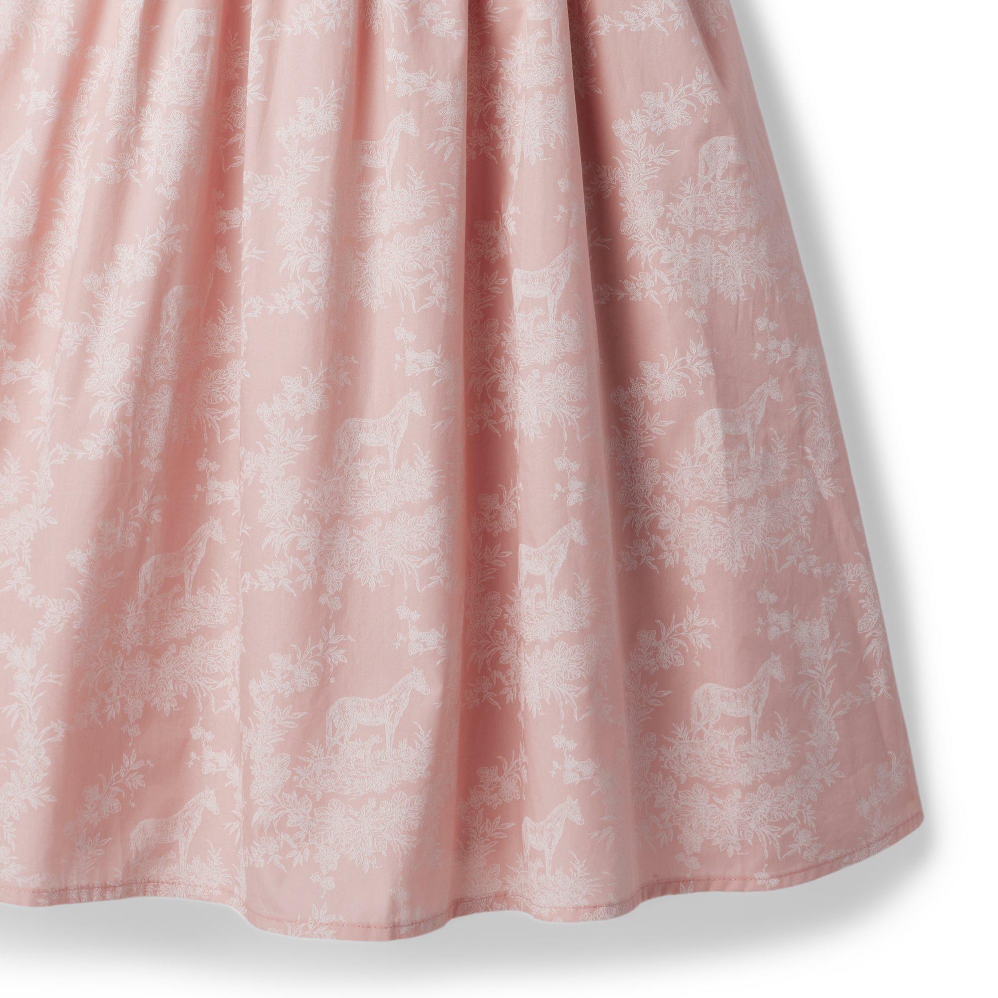 Floral Equestrian Smocked Waist Dress  image number 5