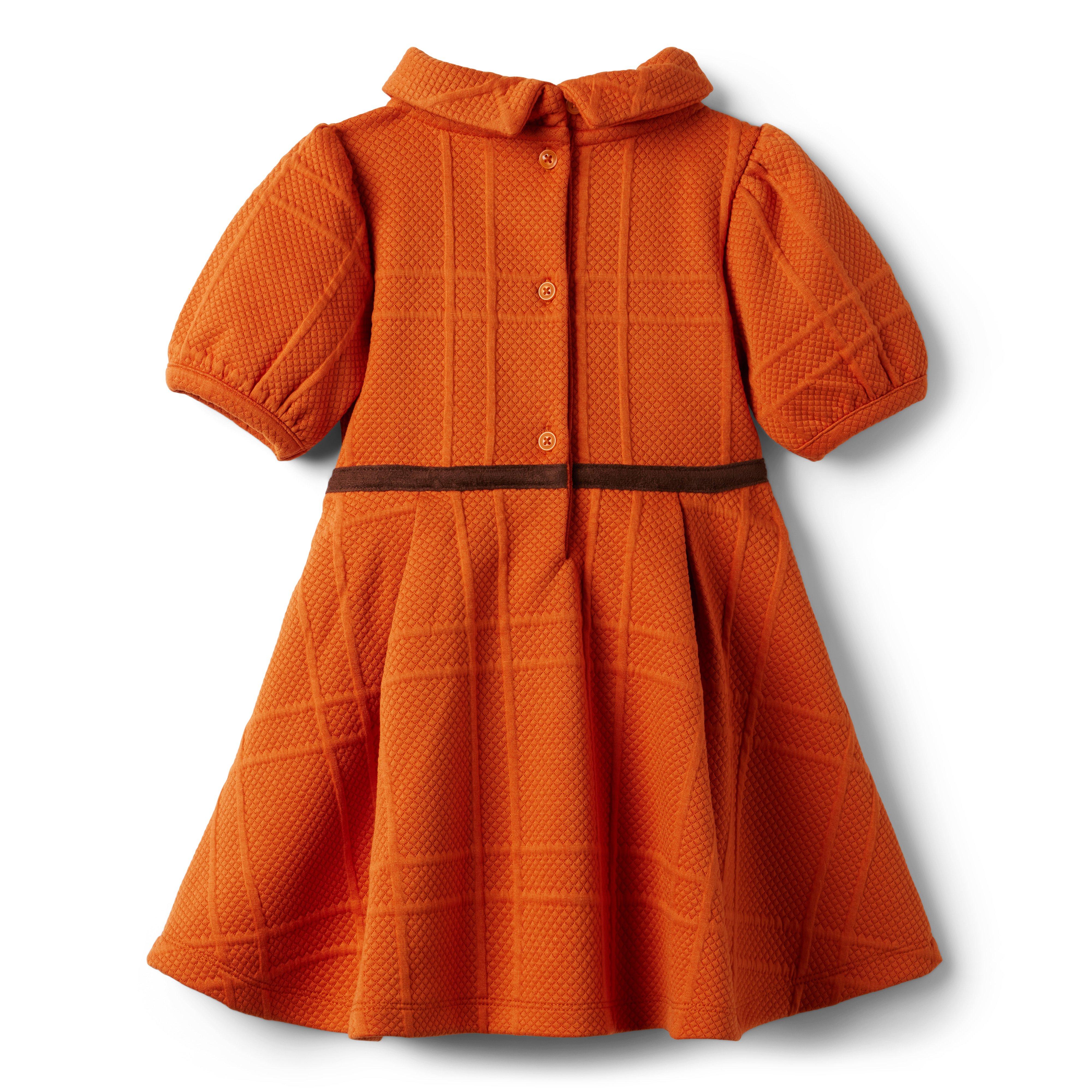 Quilted Puff Sleeve Jacquard Dress image number 2