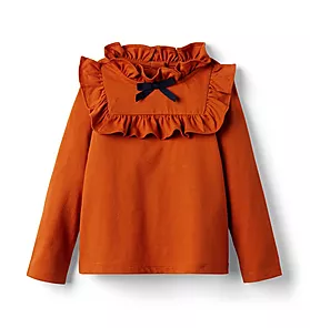 Ruffle Bow Jersey Top