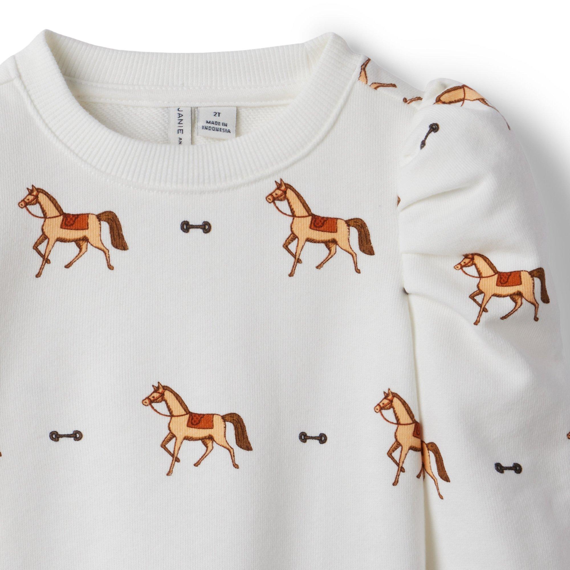 Puff Sleeve Horse Sweatshirt image number 2