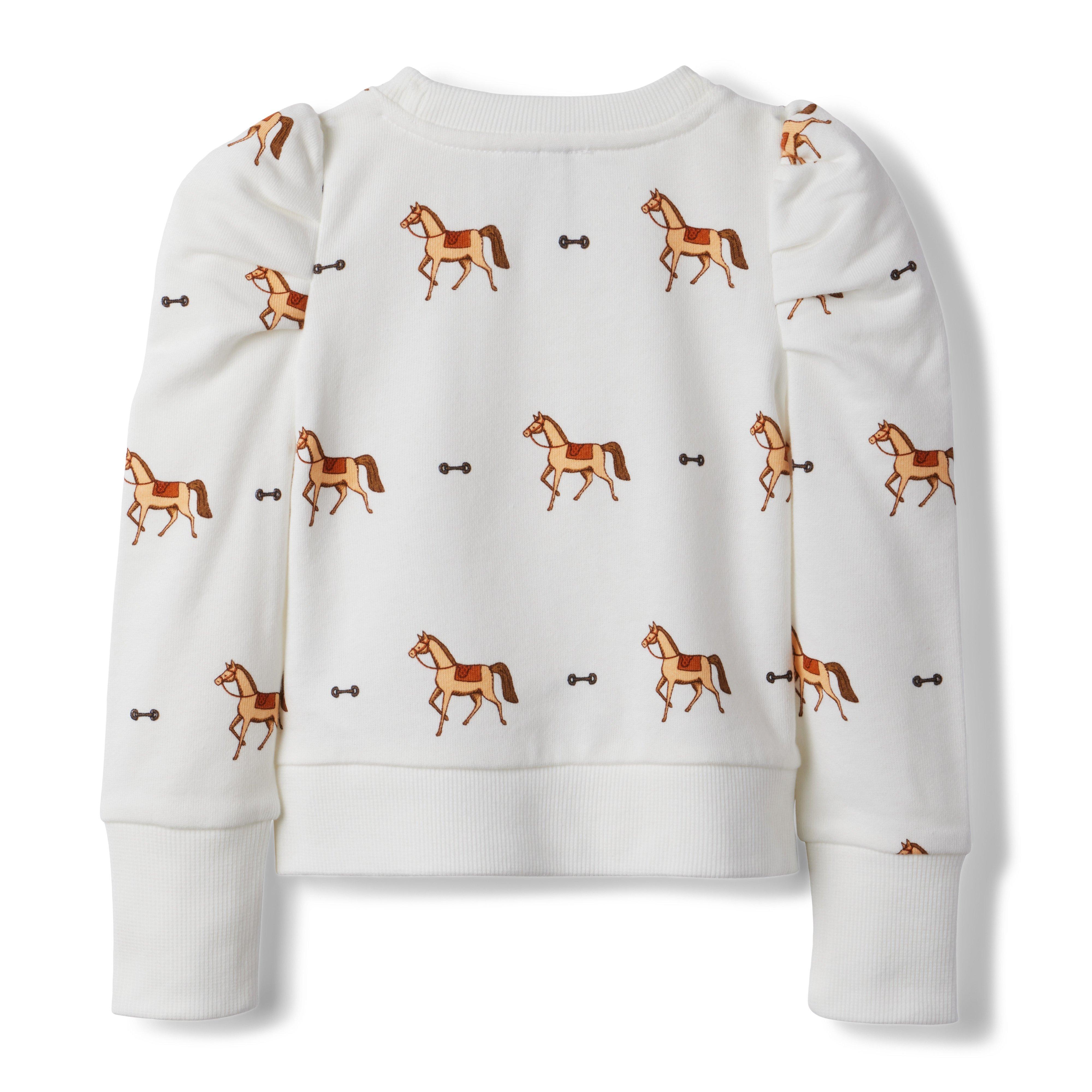 Puff Sleeve Horse Sweatshirt image number 1