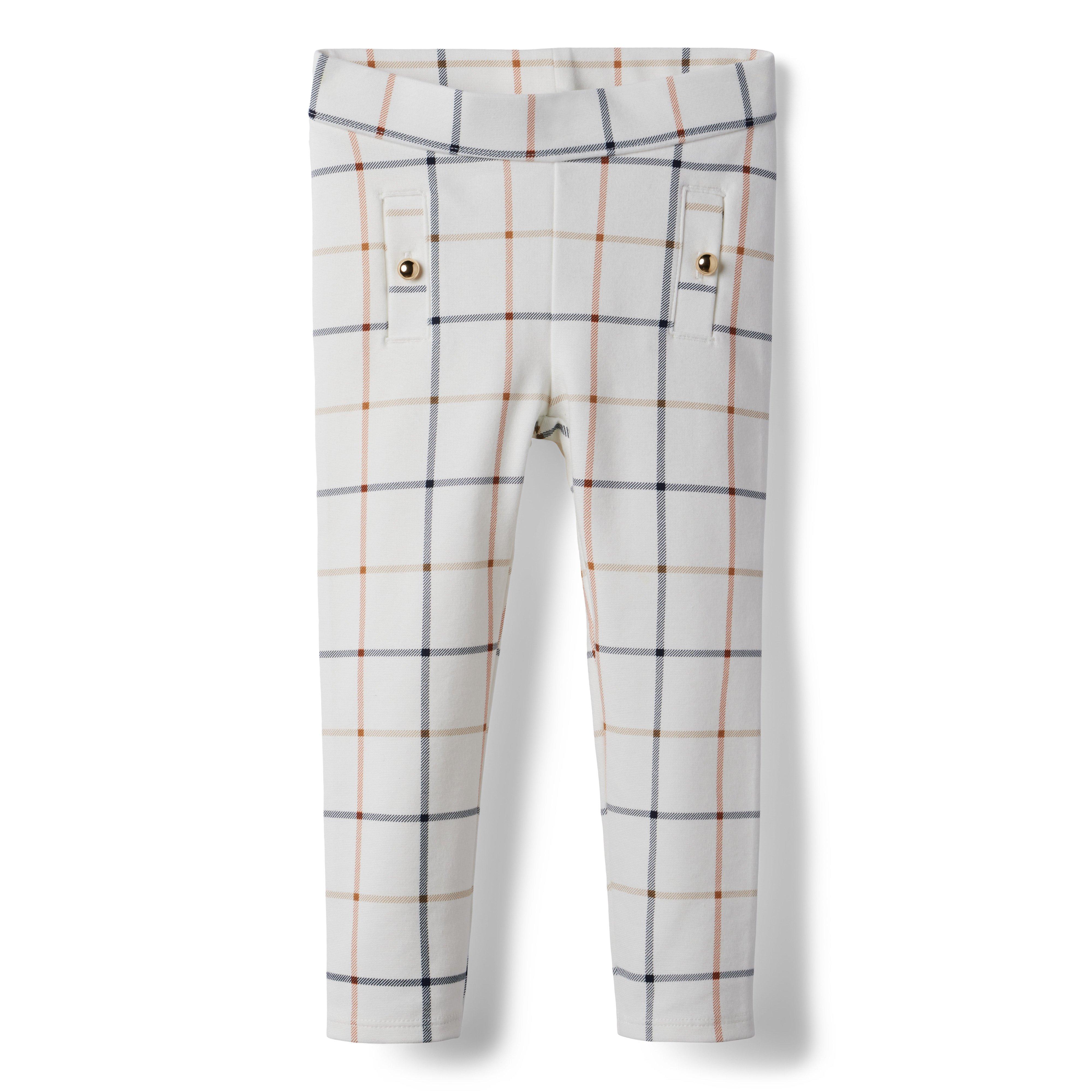 Plaid Button Ponte Pant image number 0