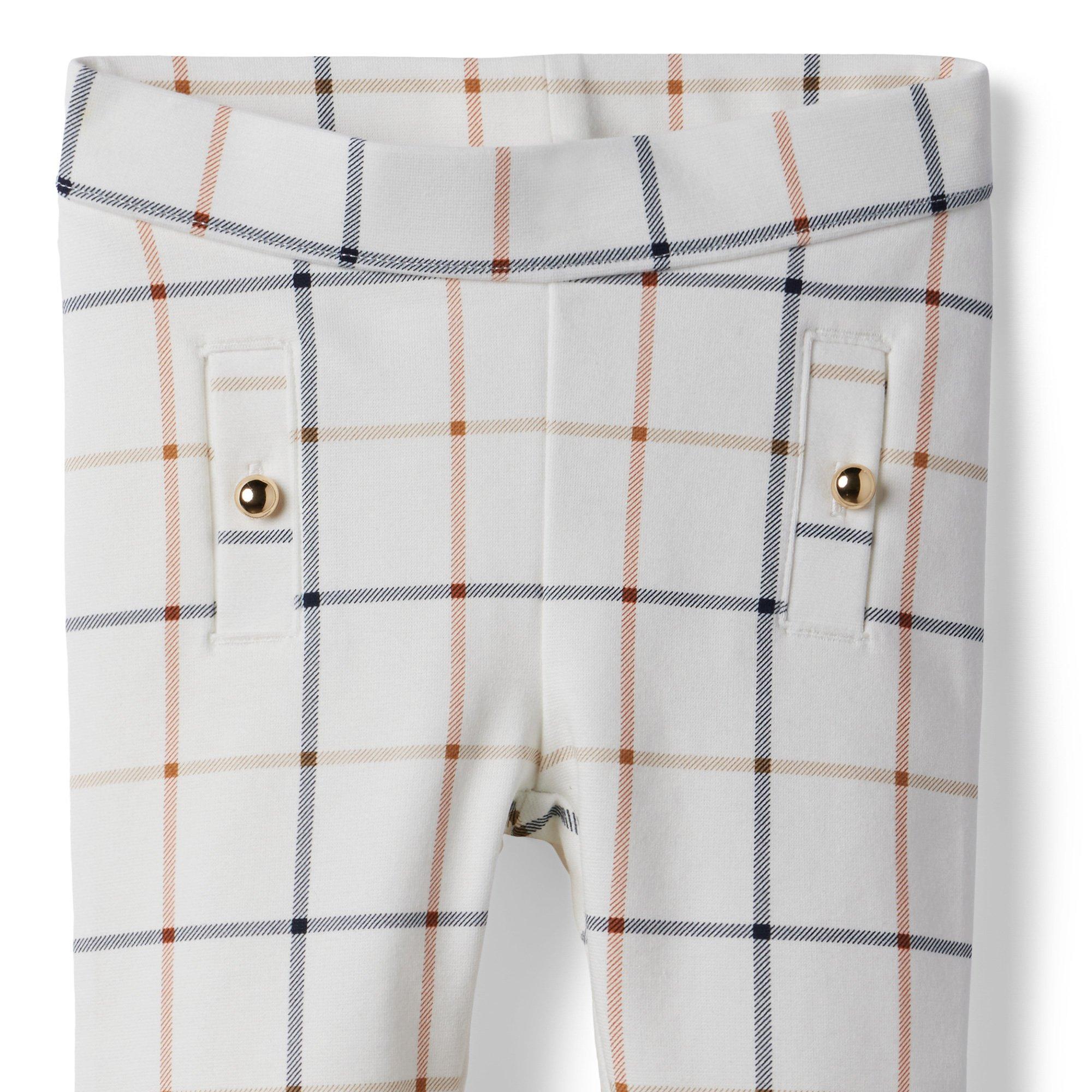 Plaid Button Ponte Pant image number 1