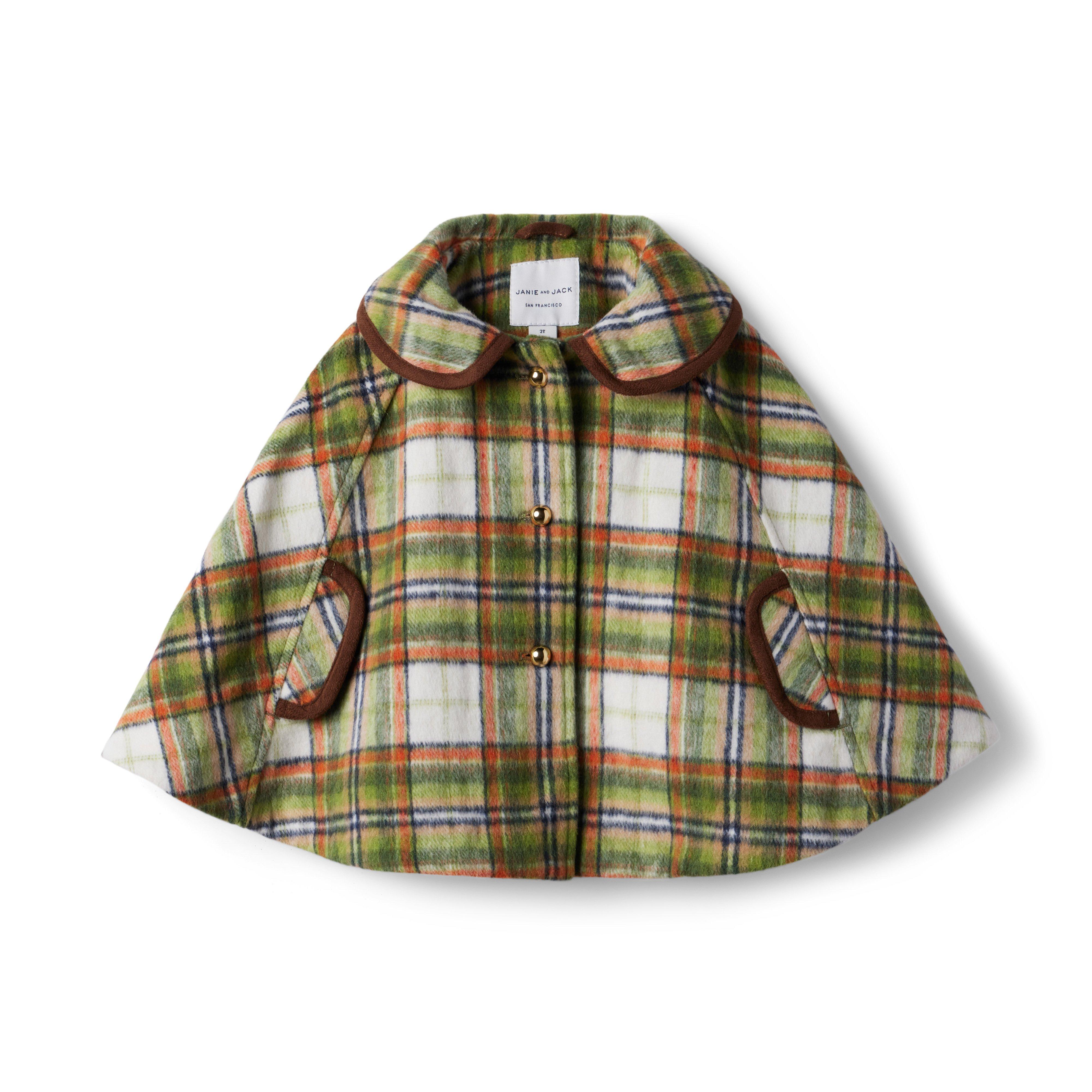 Plaid Brushed Twill Cape