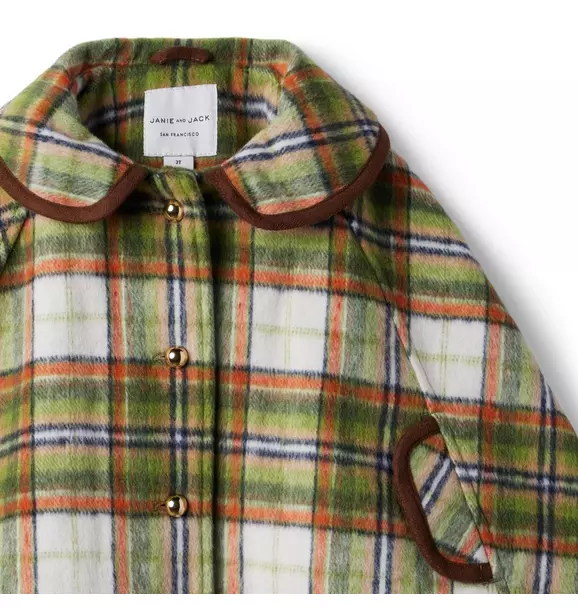 Plaid Brushed Twill Cape image number 2
