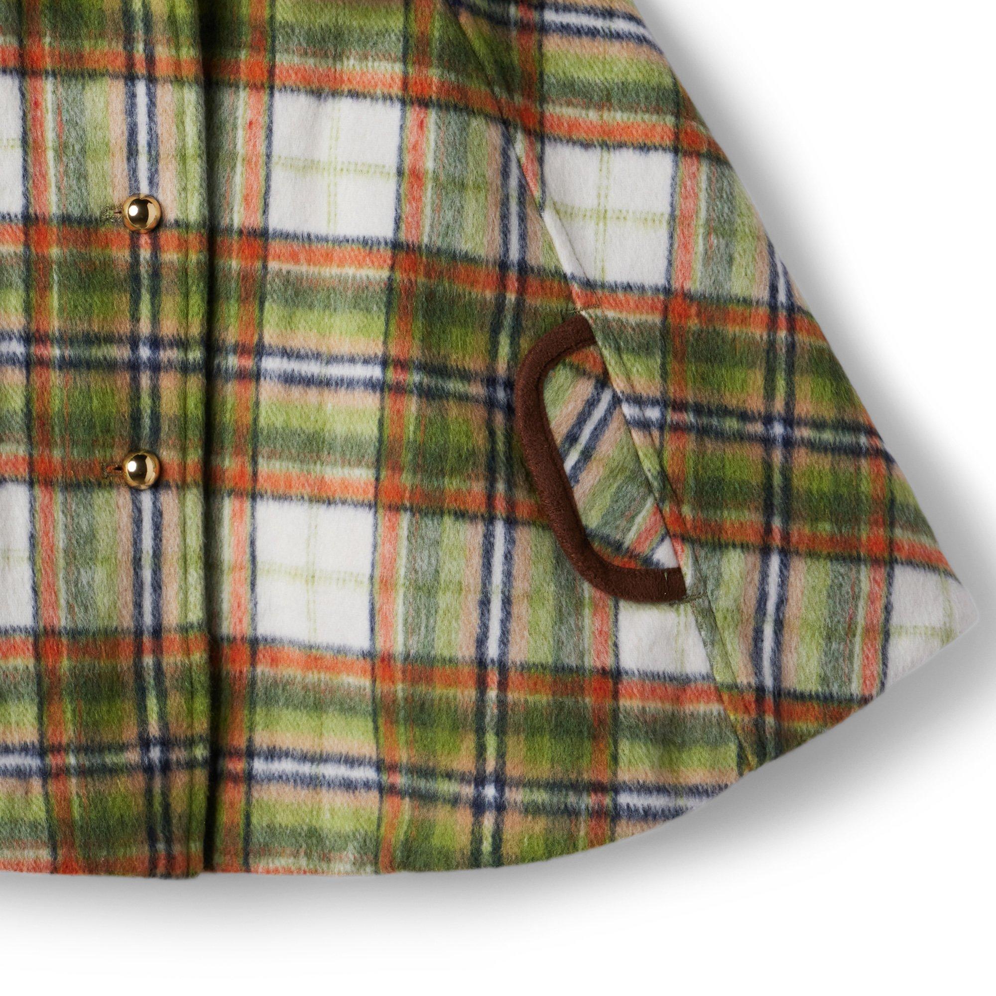 Plaid Brushed Twill Cape image number 3