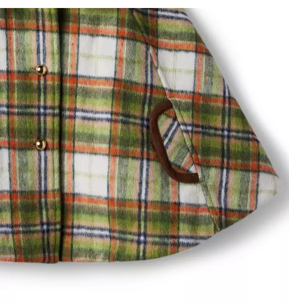 Plaid Brushed Twill Cape image number 3