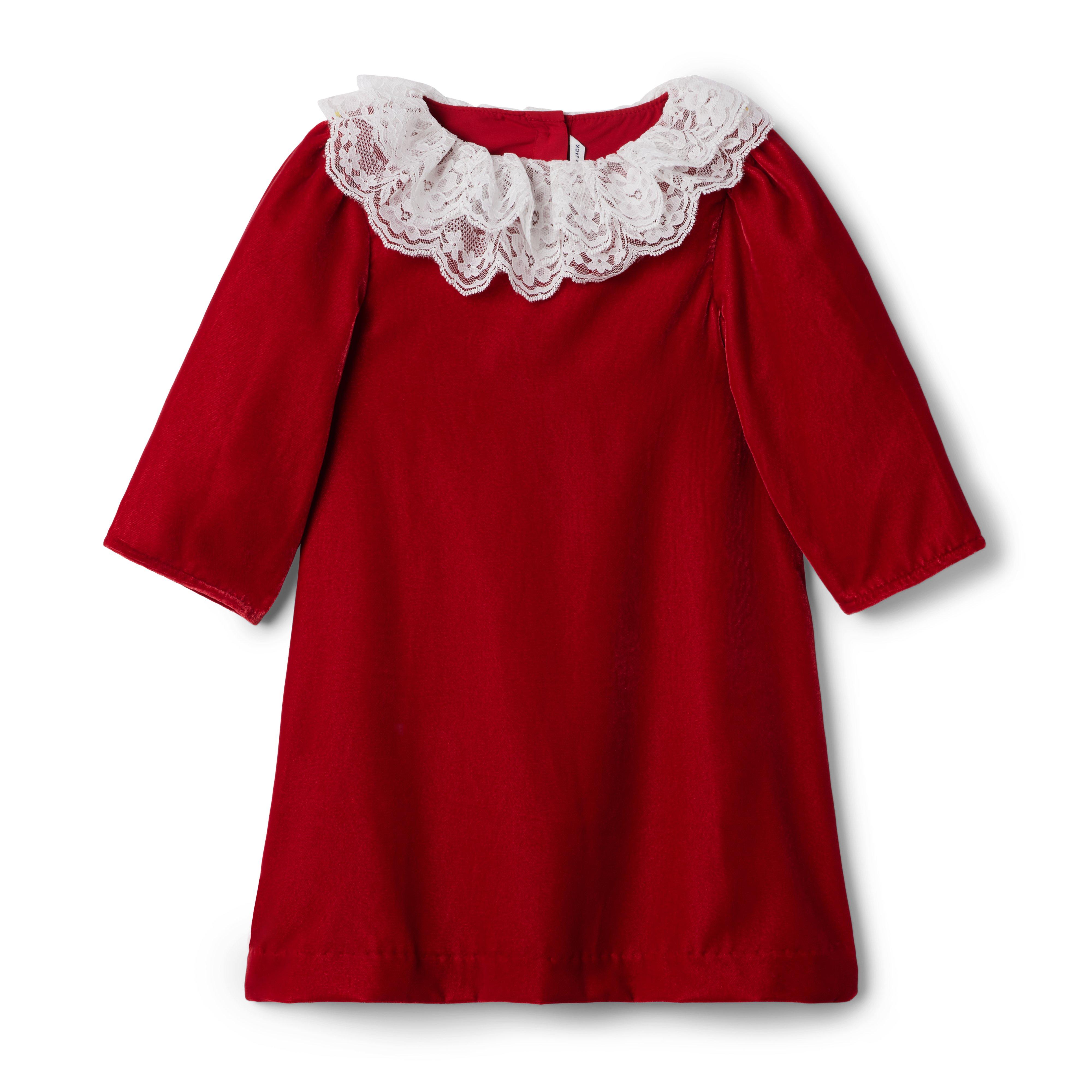 Velvet Lace Collar Dress  image number 1