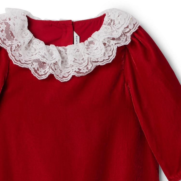 Girl Holiday Red Velvet Lace Collar Dress by Janie and Jack