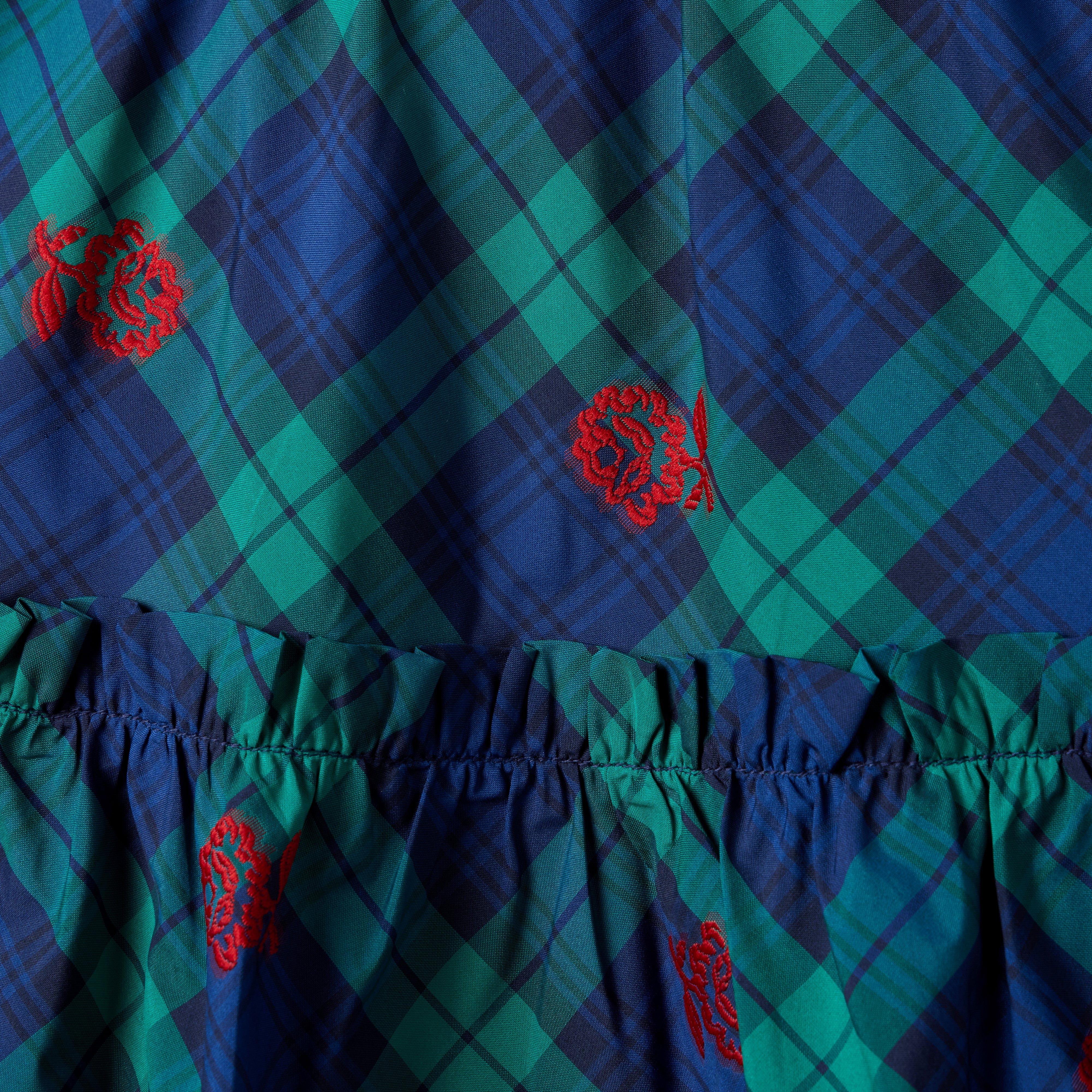 Plaid Embroidered Rose Dress image number 3