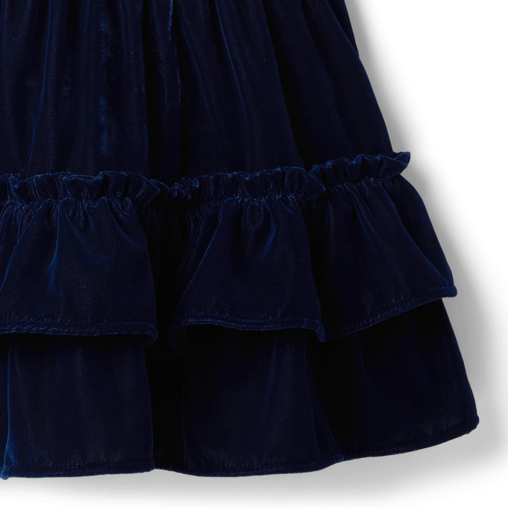 Velvet Crochet Ruffle Dress image number 3