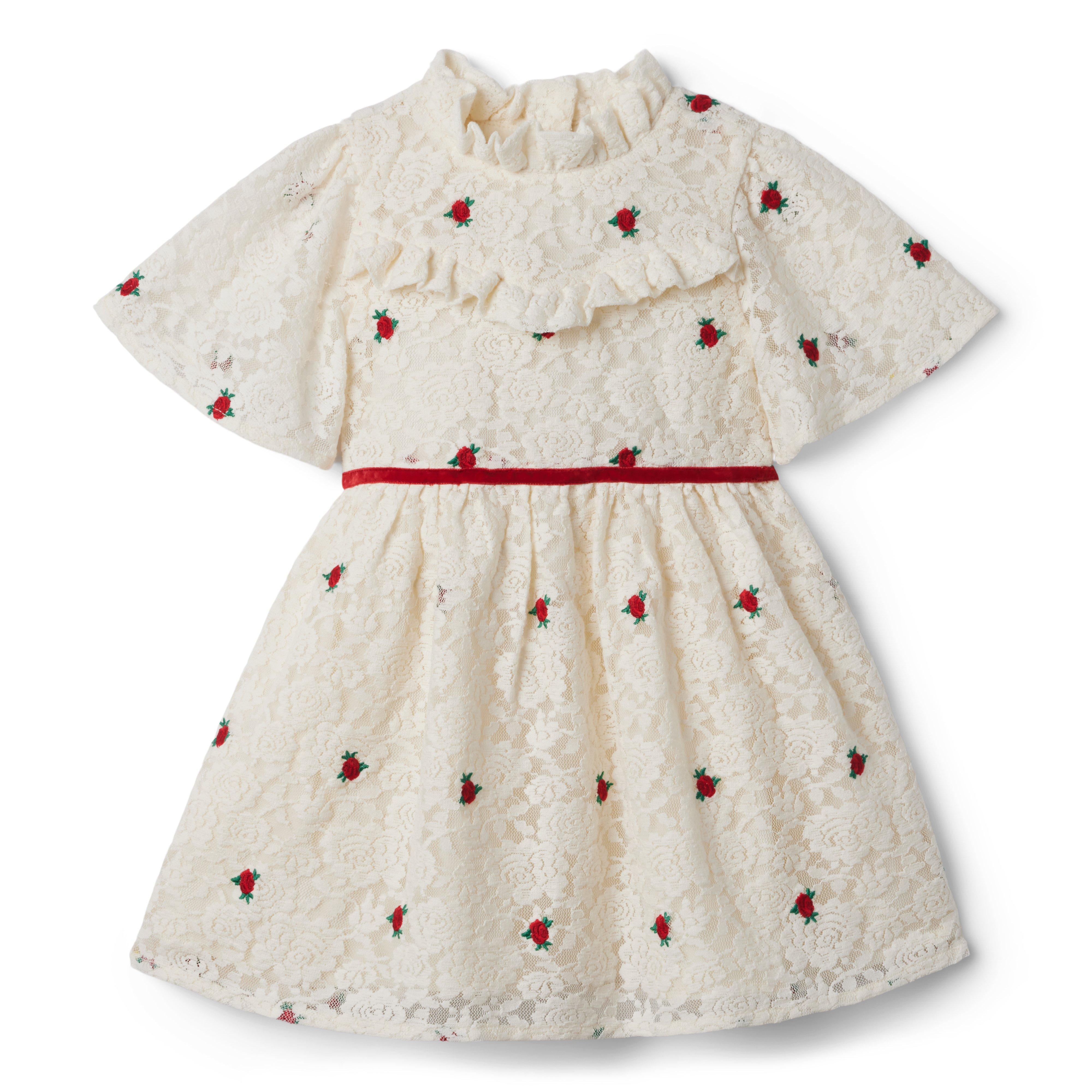 Embroidered Rose Lace Dress  image number 1