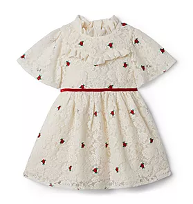 Embroidered Rose Lace Dress 