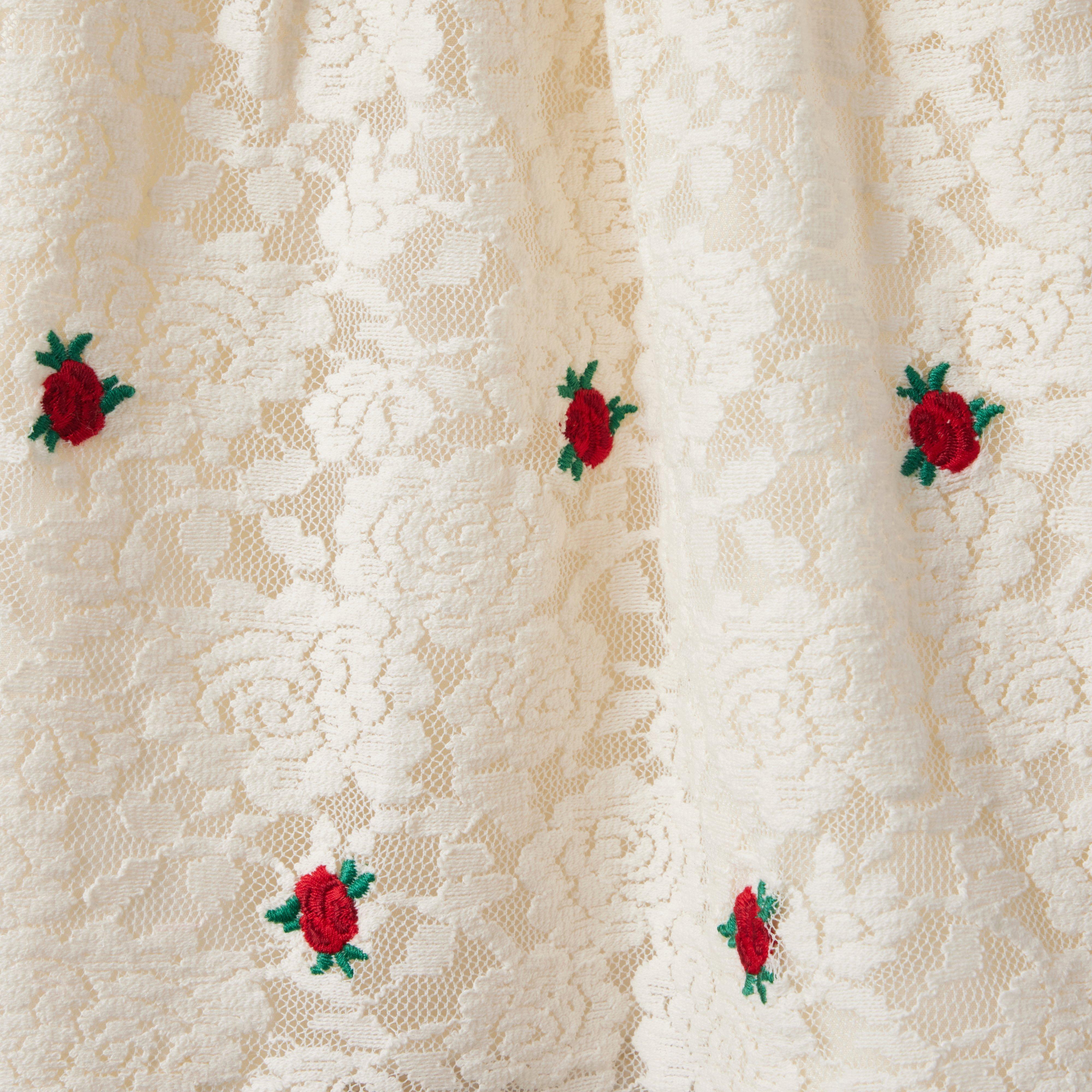 Embroidered Rose Lace Dress  image number 6