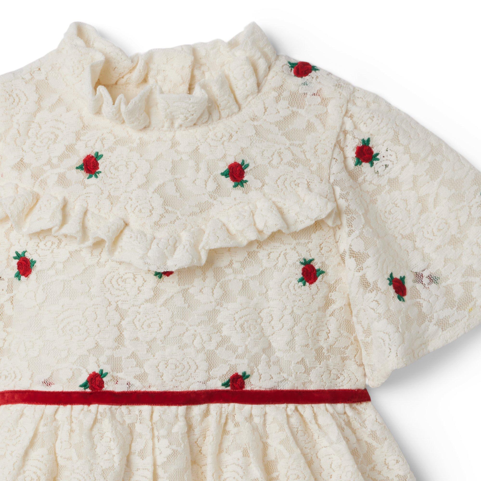 Embroidered Rose Lace Dress  image number 5
