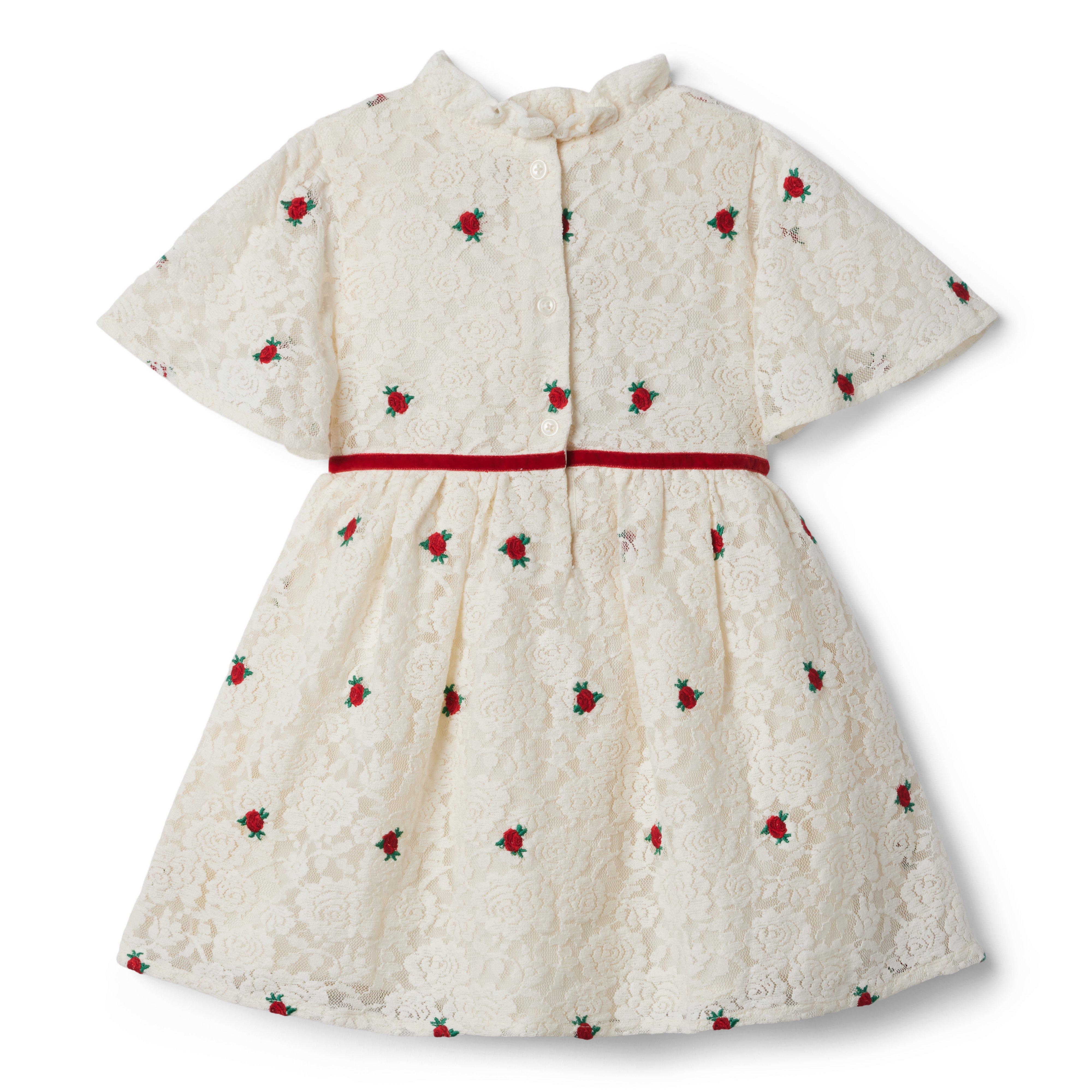 Embroidered Rose Lace Dress  image number 3