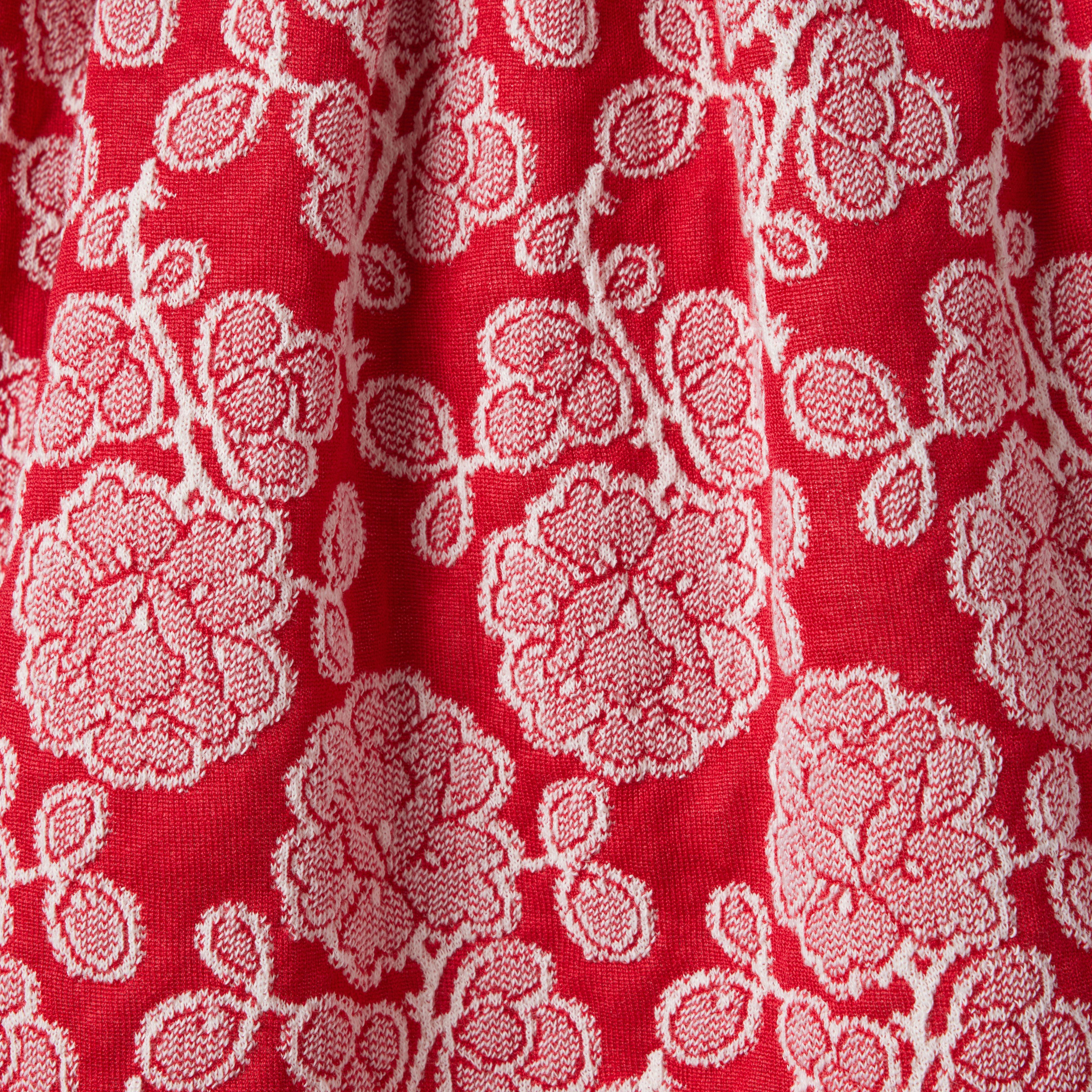 Rose Jacquard Eyelet Ruffle Dress  image number 3