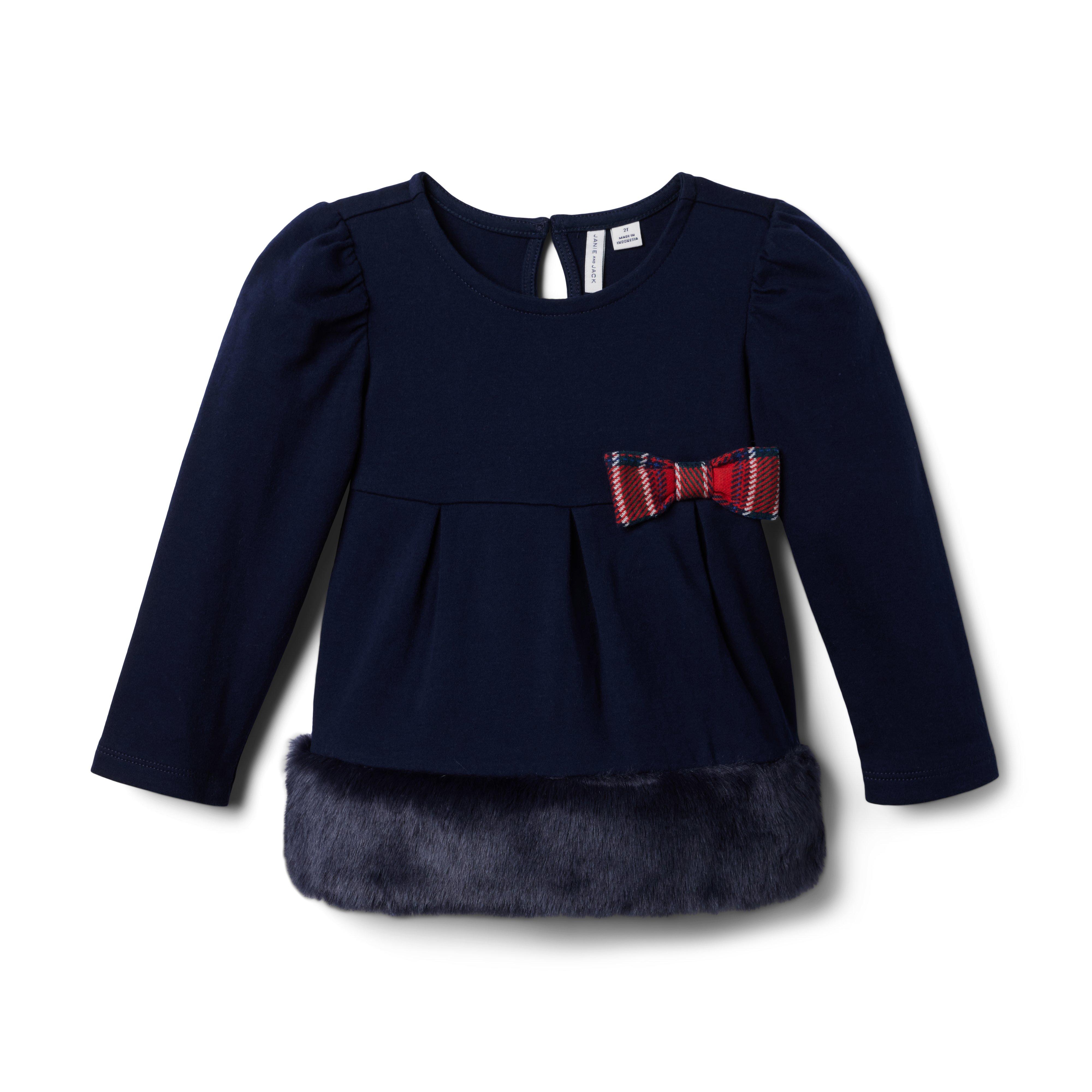 Faux Fur Trim Bow Top image number 0