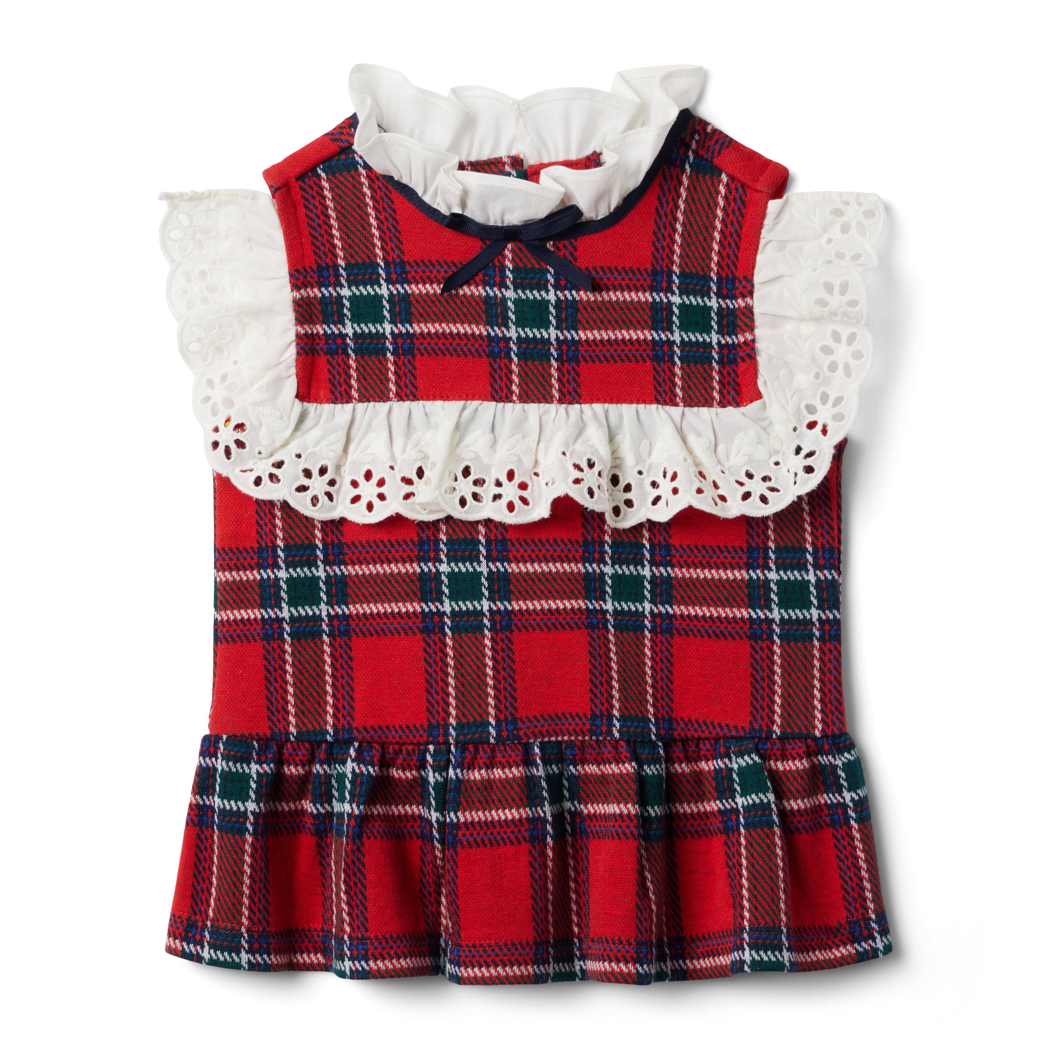 Plaid Ruffle Peplum Jacquard Top