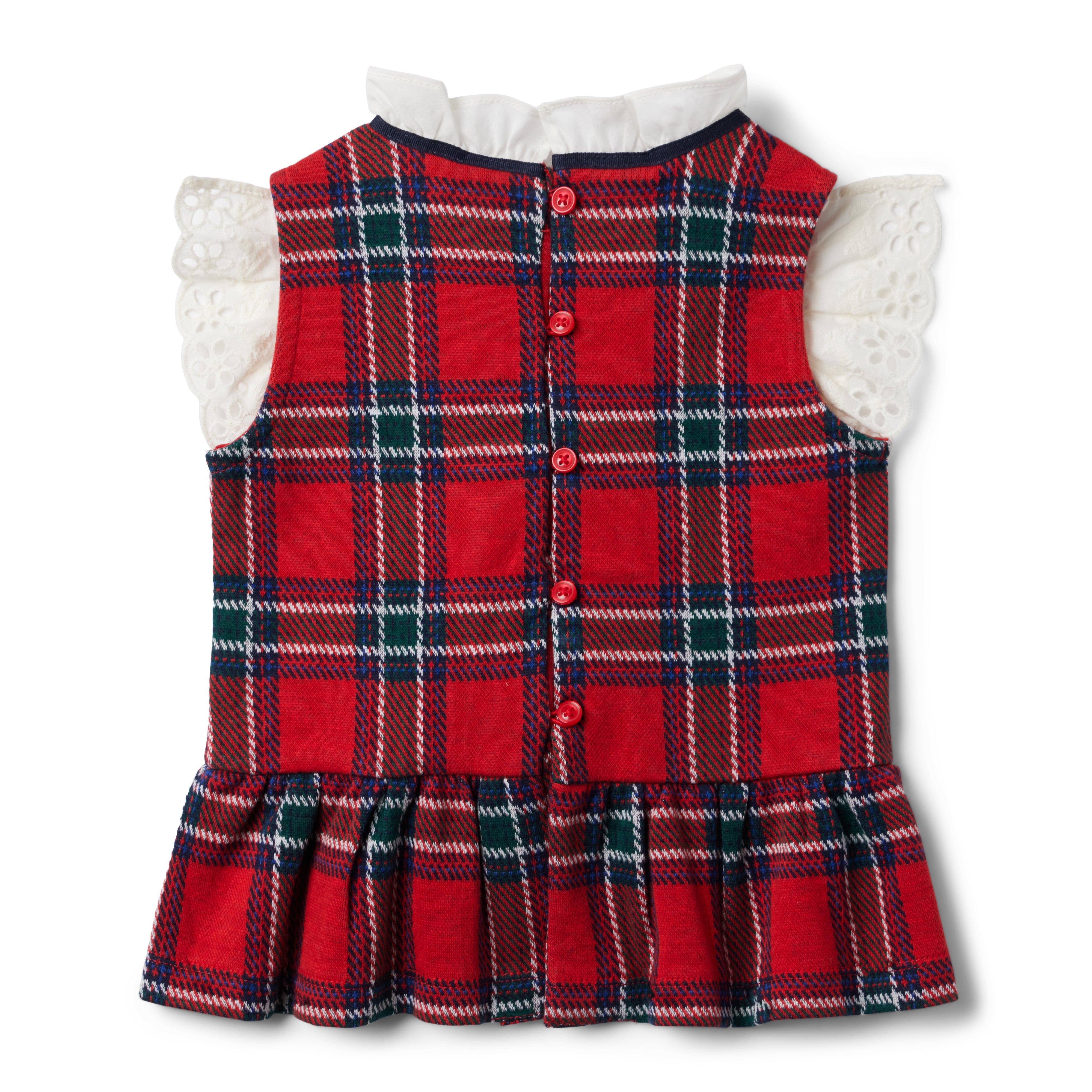 Plaid Ruffle Peplum Jacquard Top image number 1