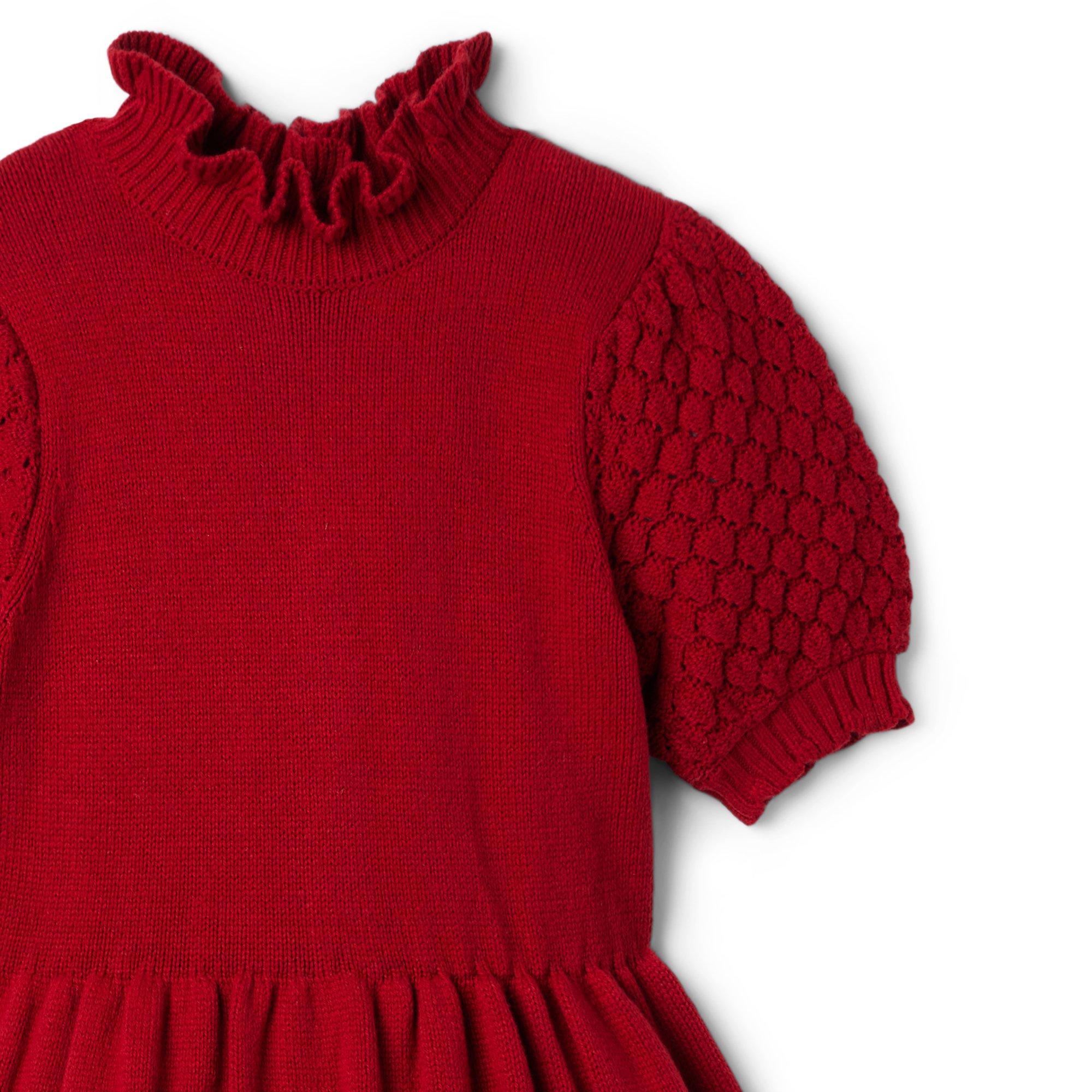 Textured Puff Sleeve Sweater Dress  image number 2