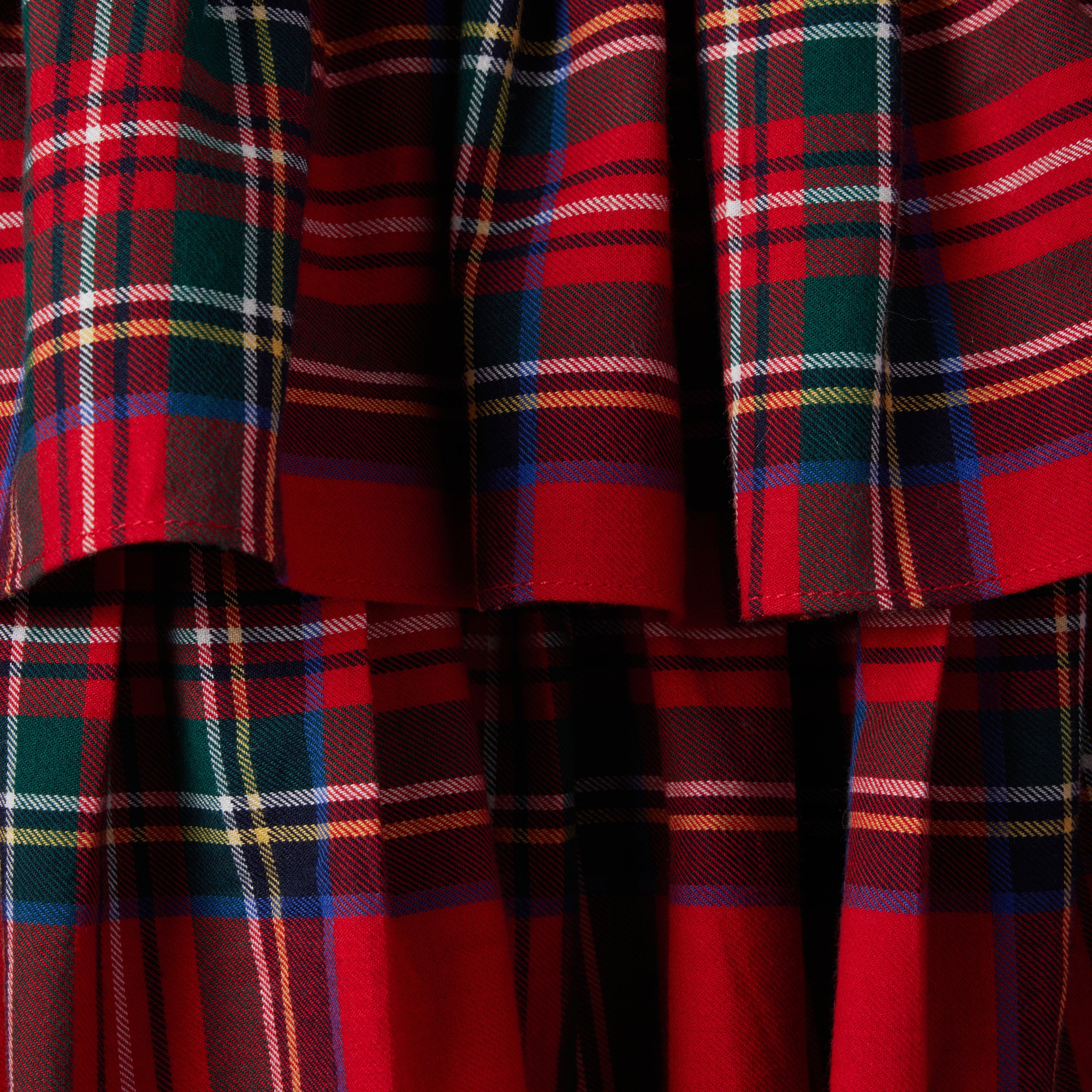 Plaid Smocked Waist Tiered Skirt image number 2