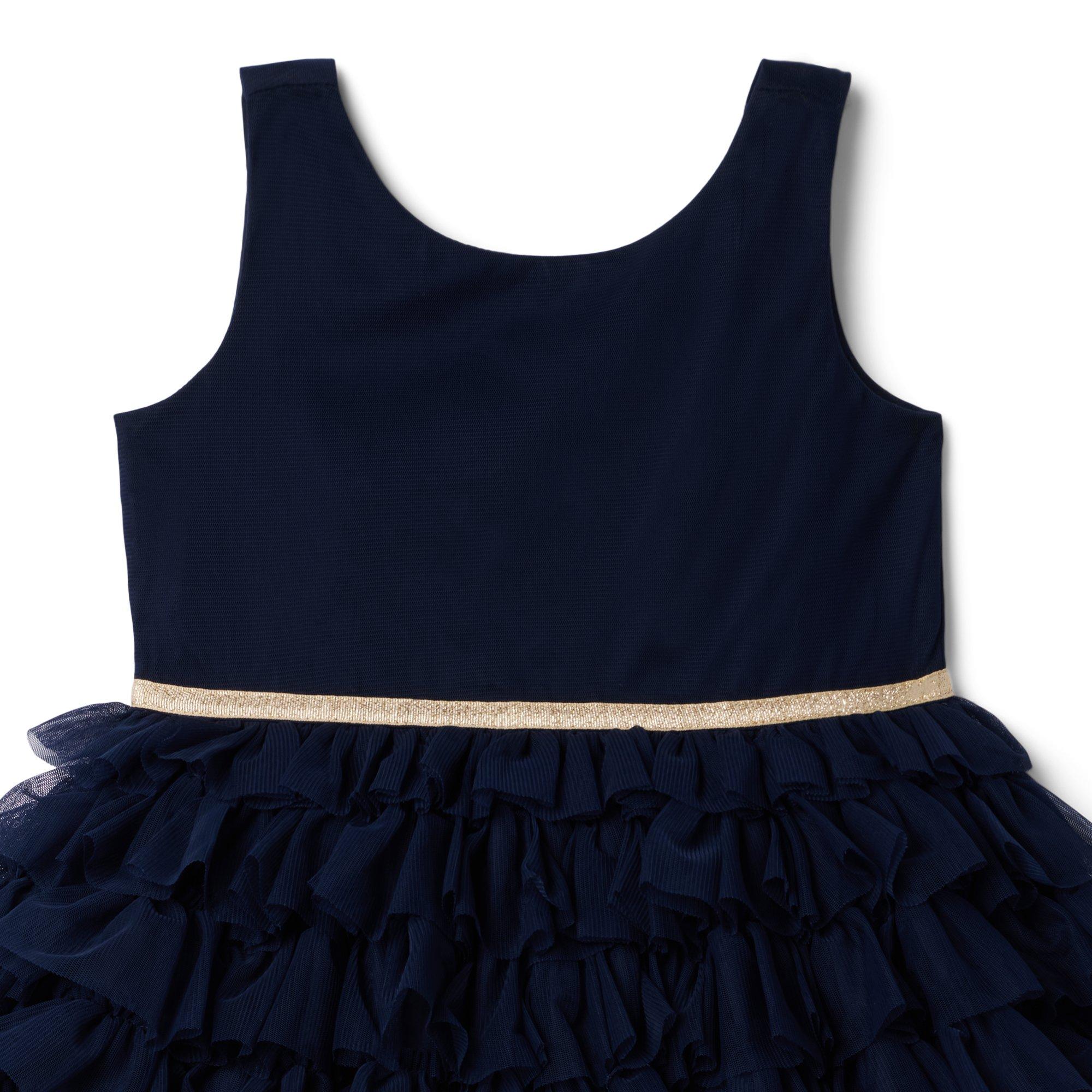 Girl Dark Marine Tiered Ruffle Tulle Dress by Janie and Jack