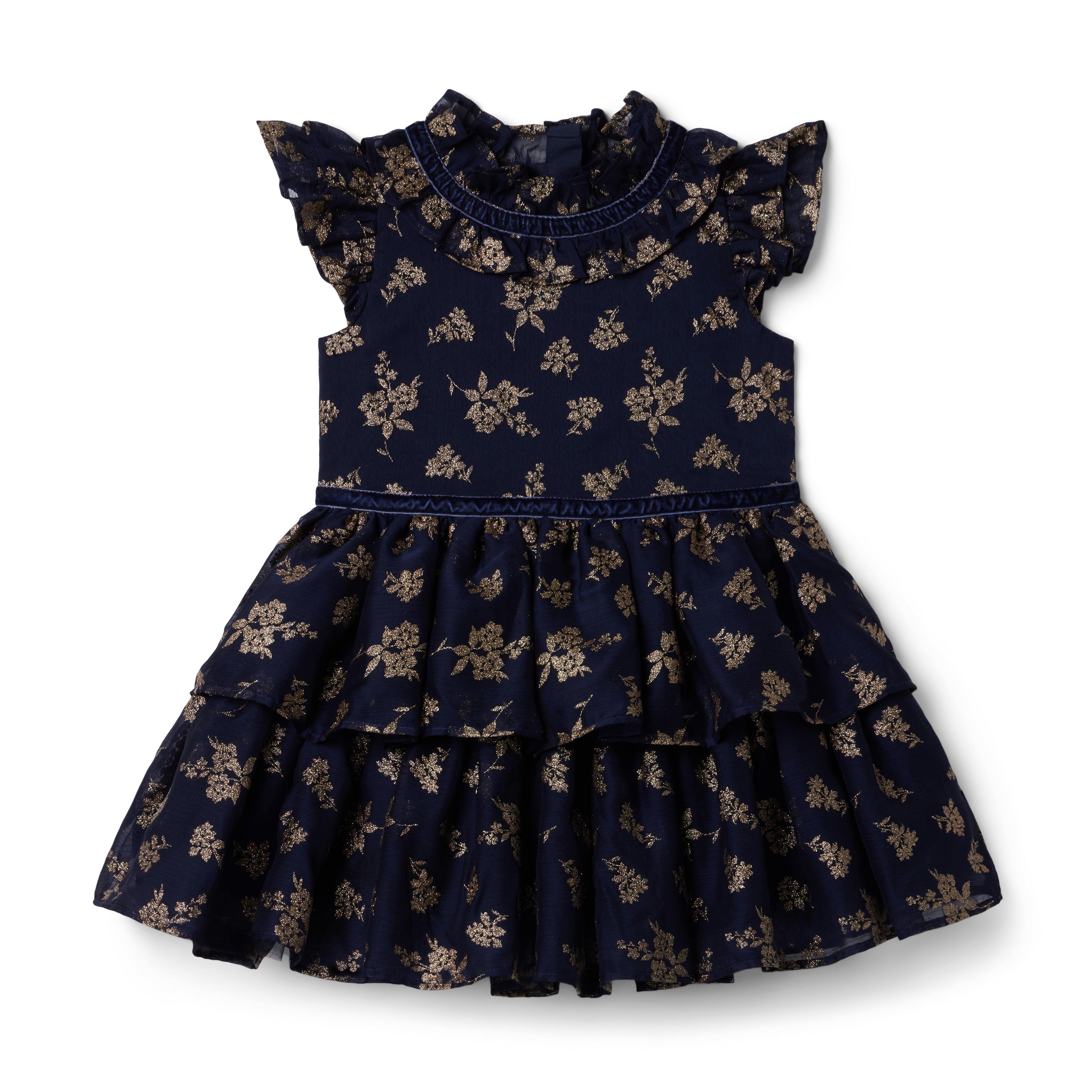 Glitter Floral Chiffon Dress image number 1