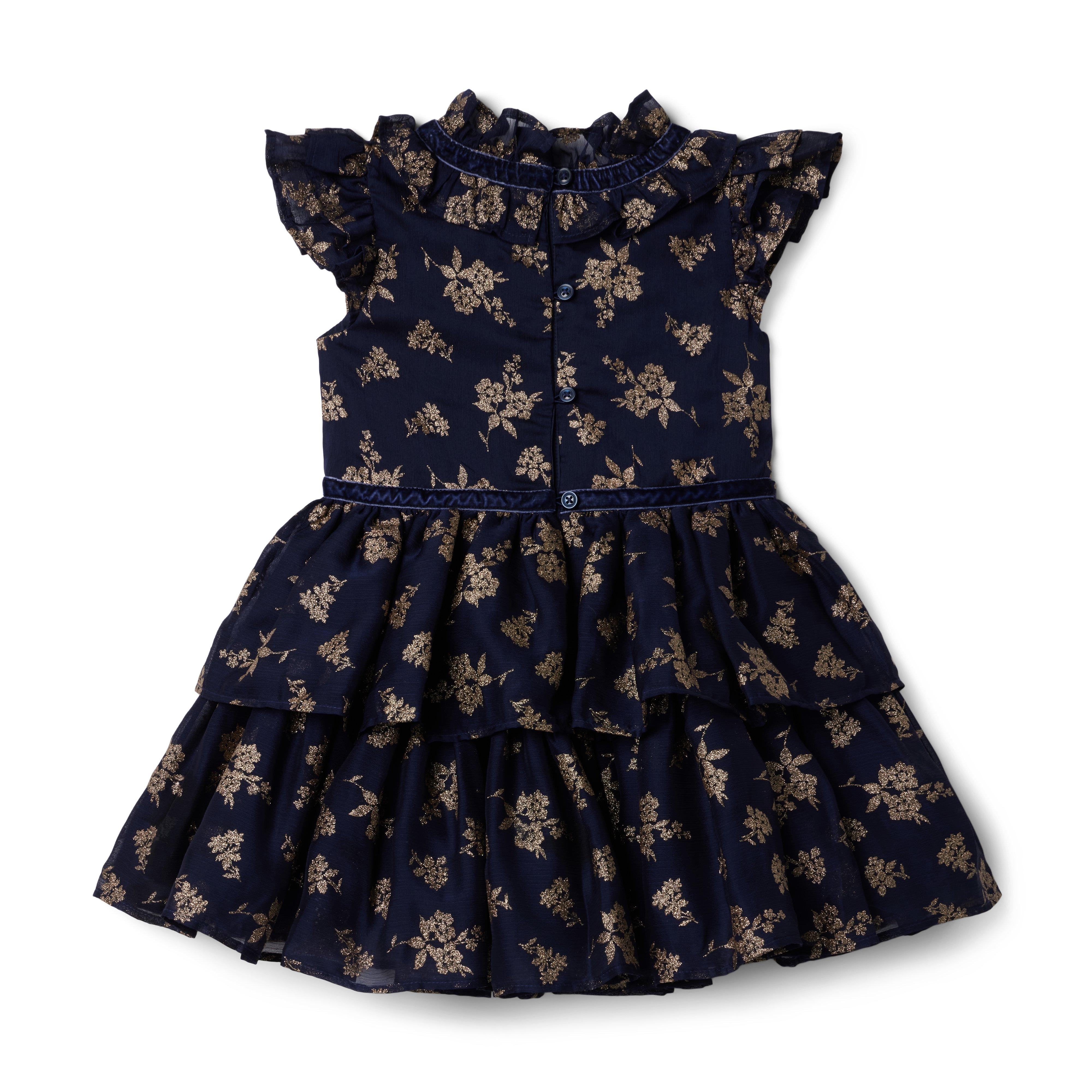 Glitter Floral Chiffon Dress image number 4