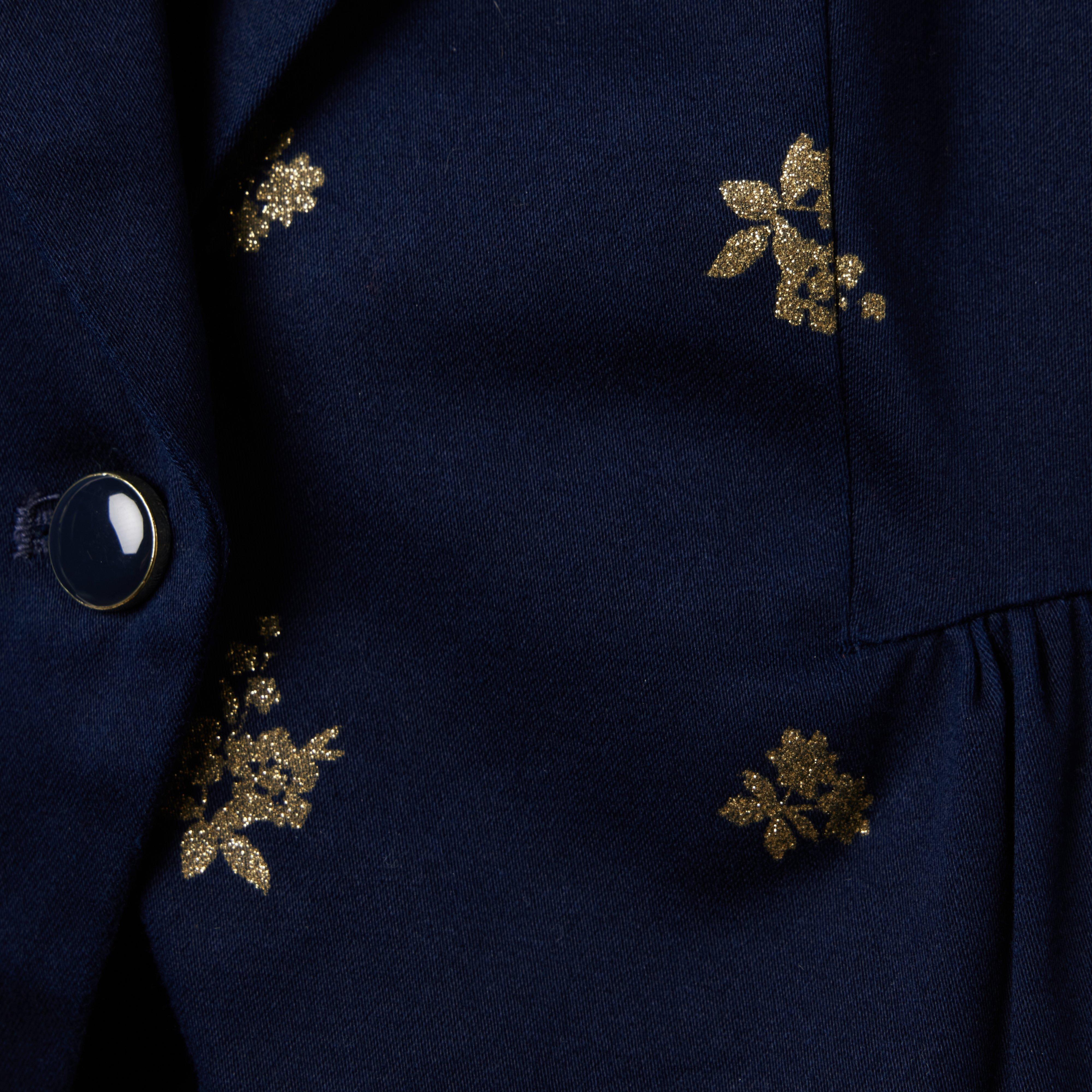 Glitter Floral Peplum Sateen Blazer image number 5