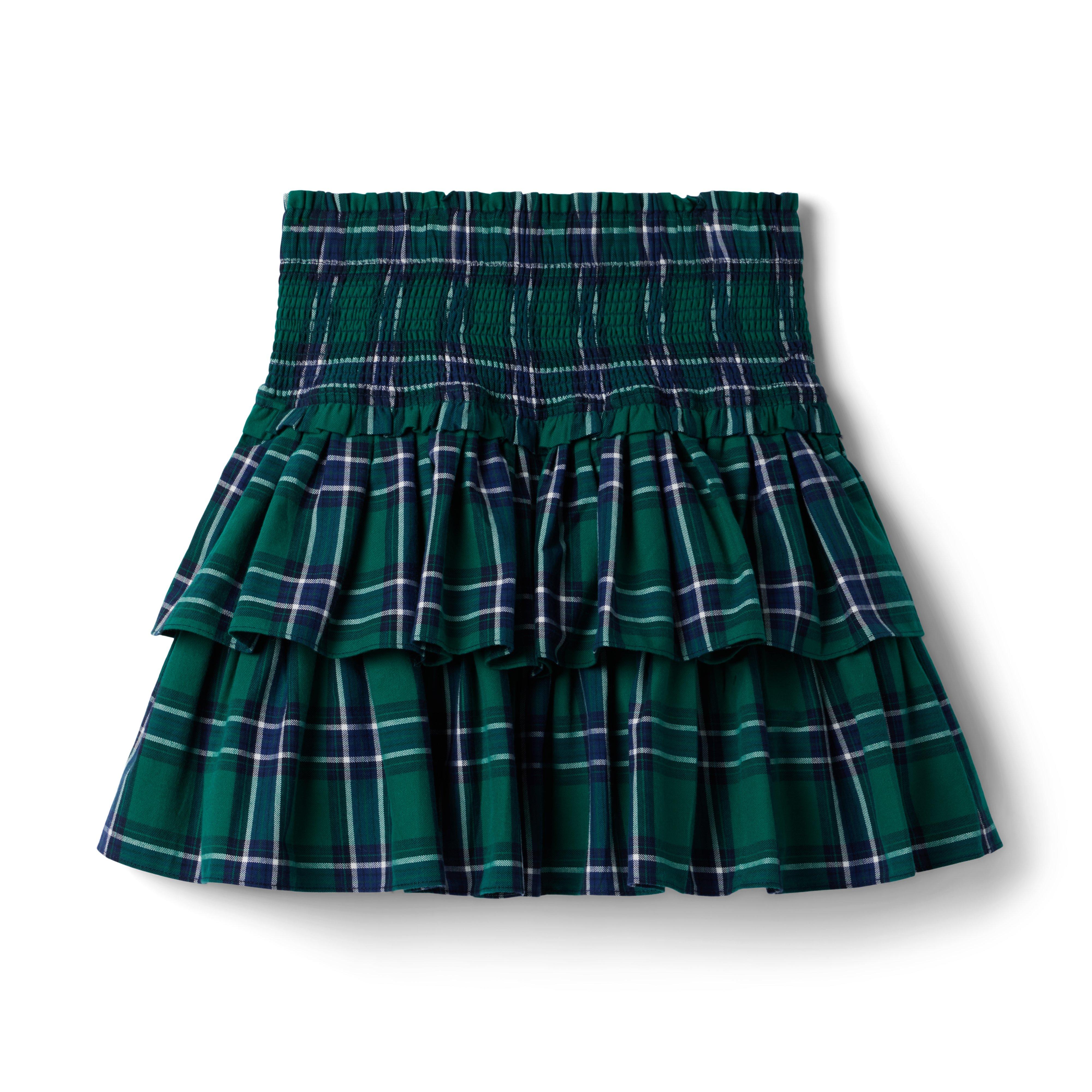 The Hailey Plaid Smocked Skirt image number 0