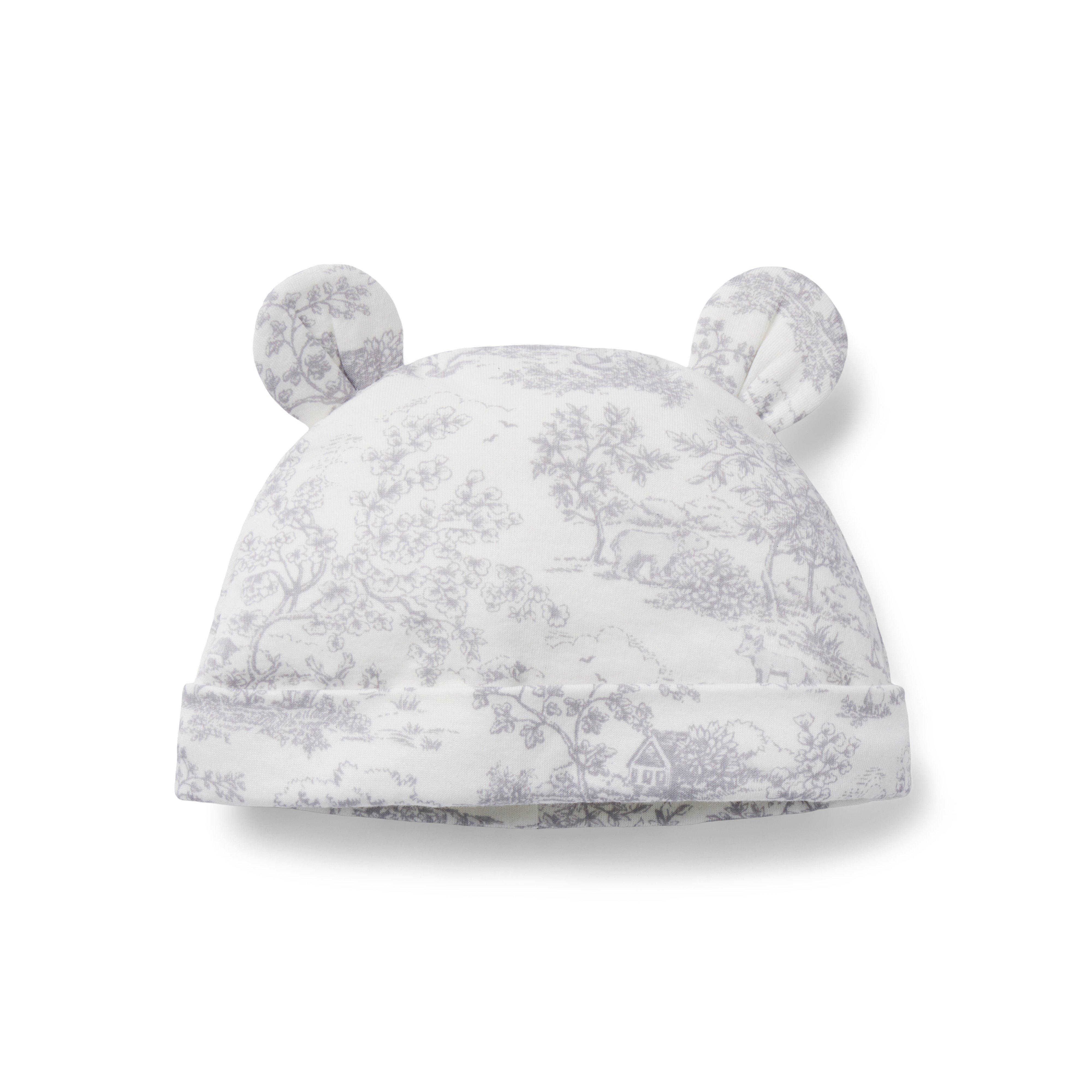 Baby Toile Bear Ear Beanie