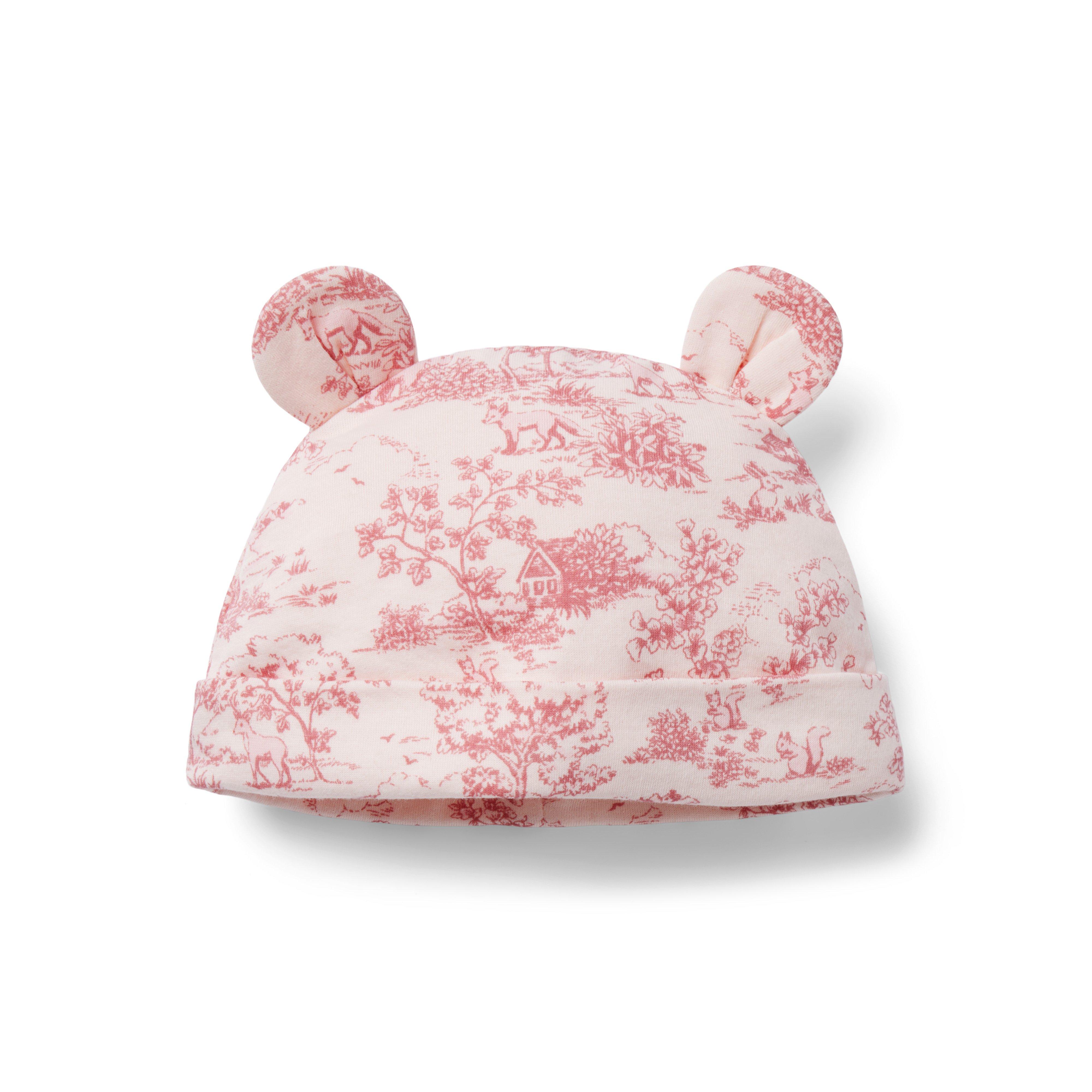 Baby Toile Bear Ear Beanie image number 0