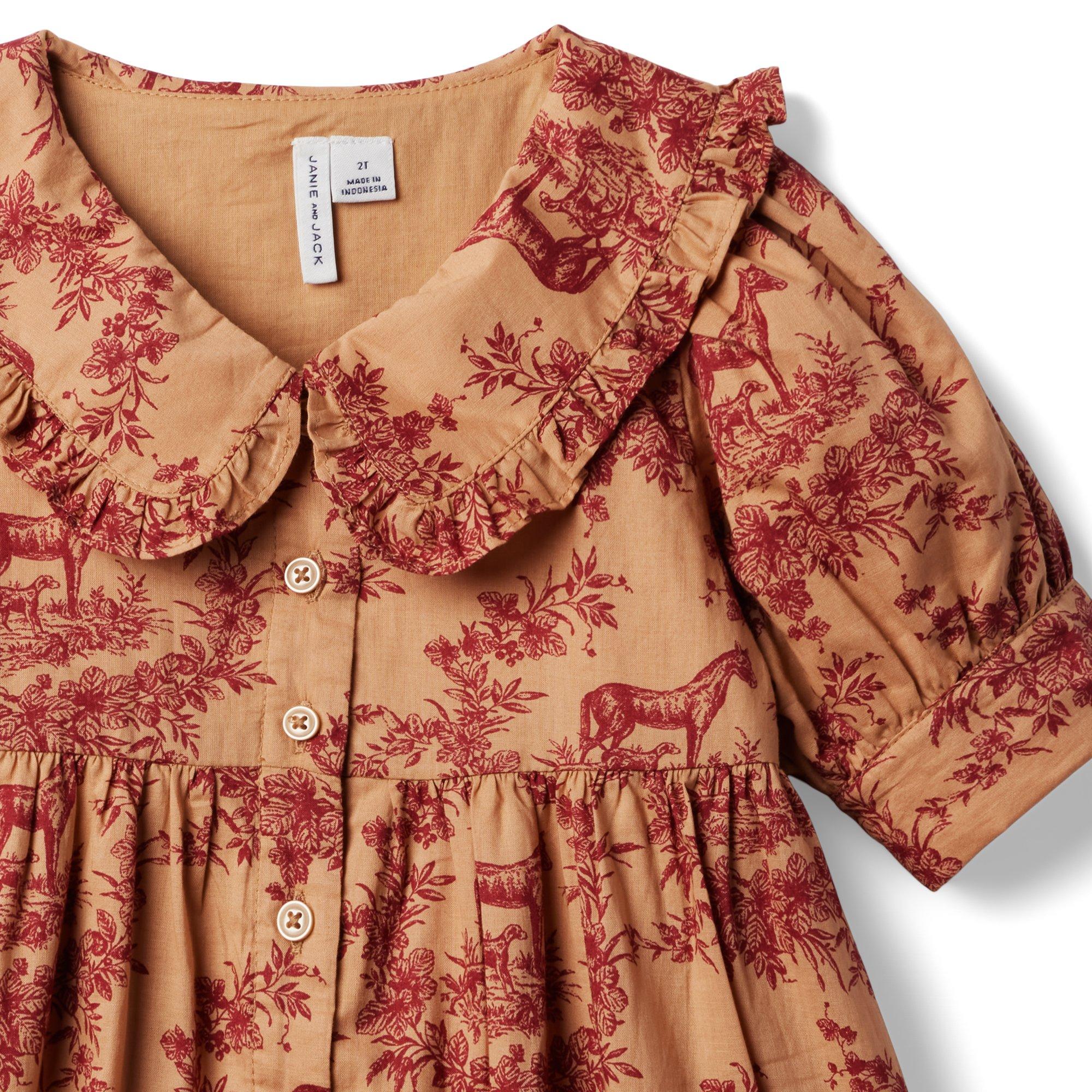 Floral Equestrian Ruffle Collar Dress  image number 2